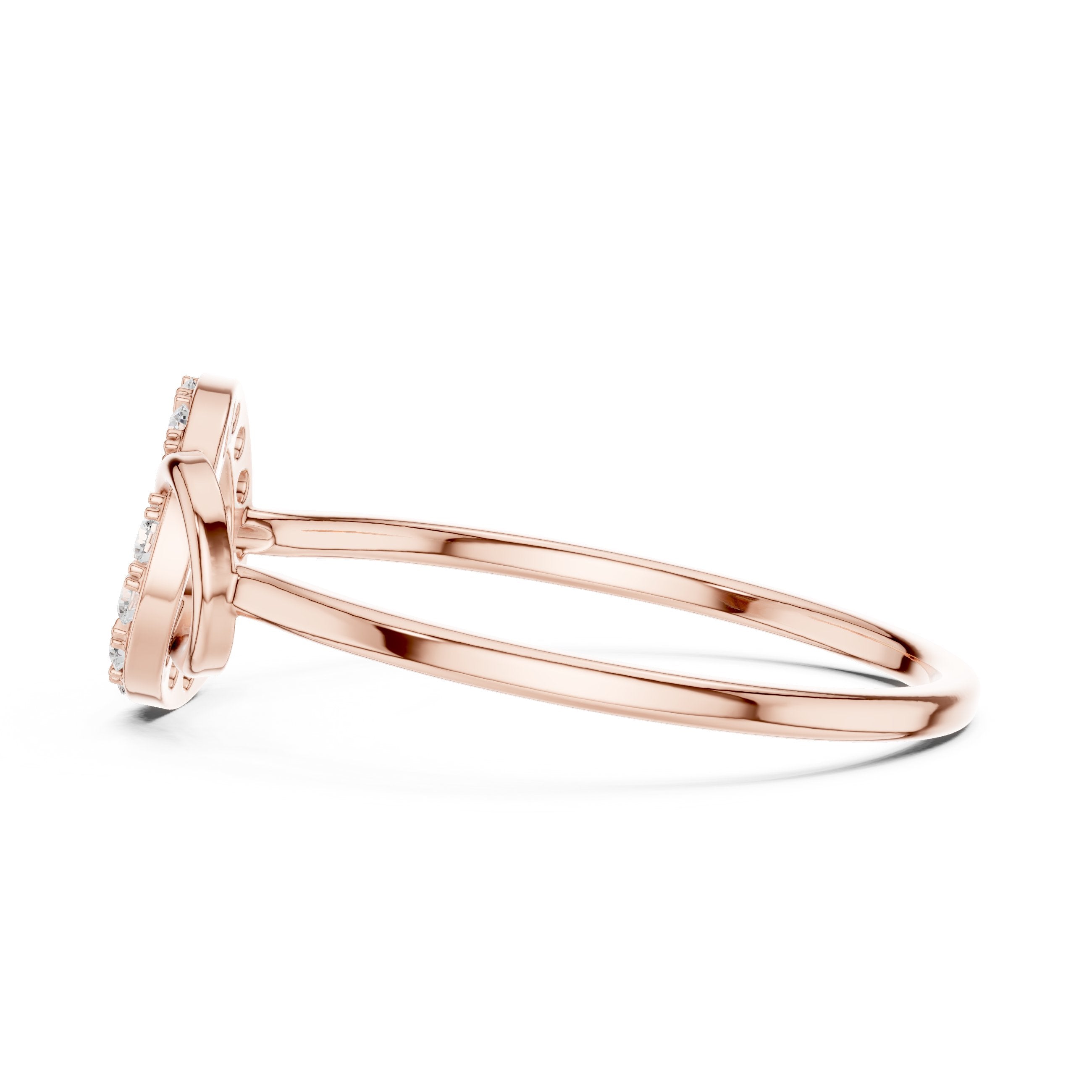 Interlocking Circles Diamond Ring in Rose Gold - VYKA Diamonds