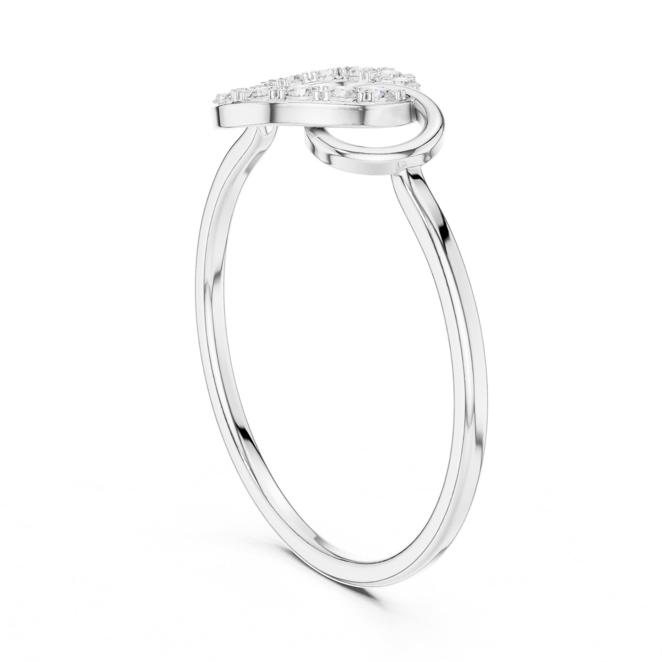 Interlocking Circles Diamond Ring in White Gold - VYKA Diamonds