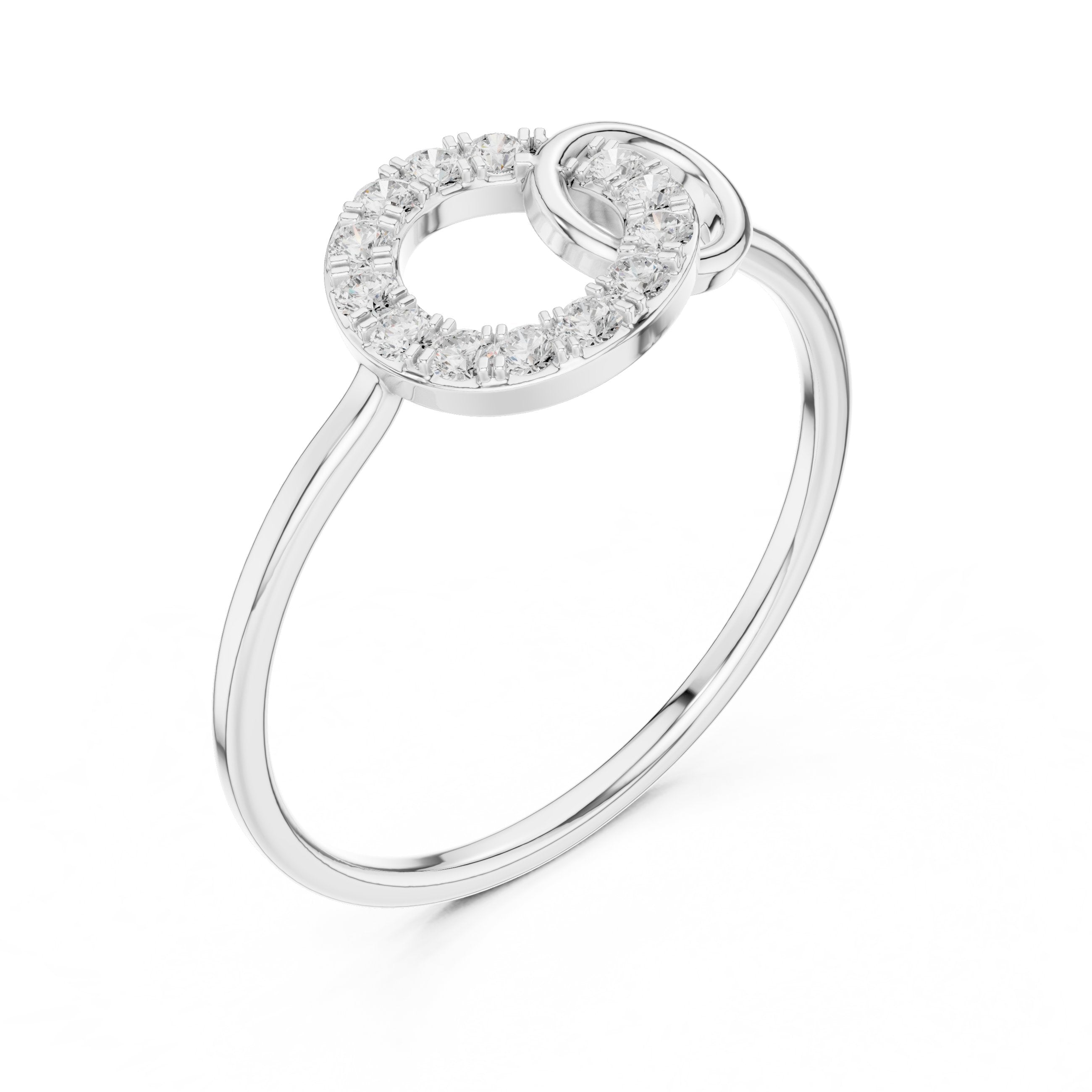 Interlocking Circles Diamond Ring in White Gold - VYKA Diamonds