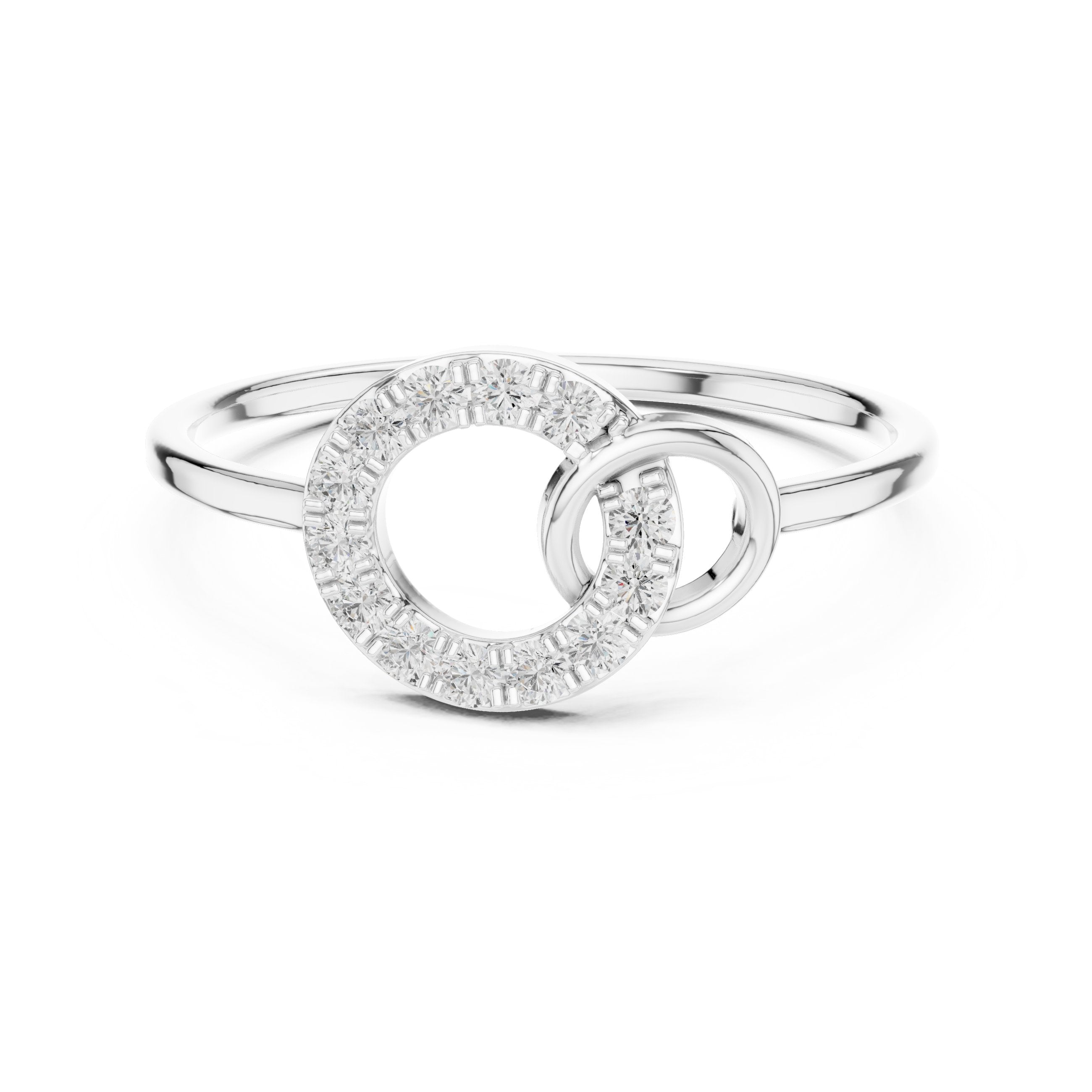 Interlocking Circles Diamond Ring in White Gold - VYKA Diamonds