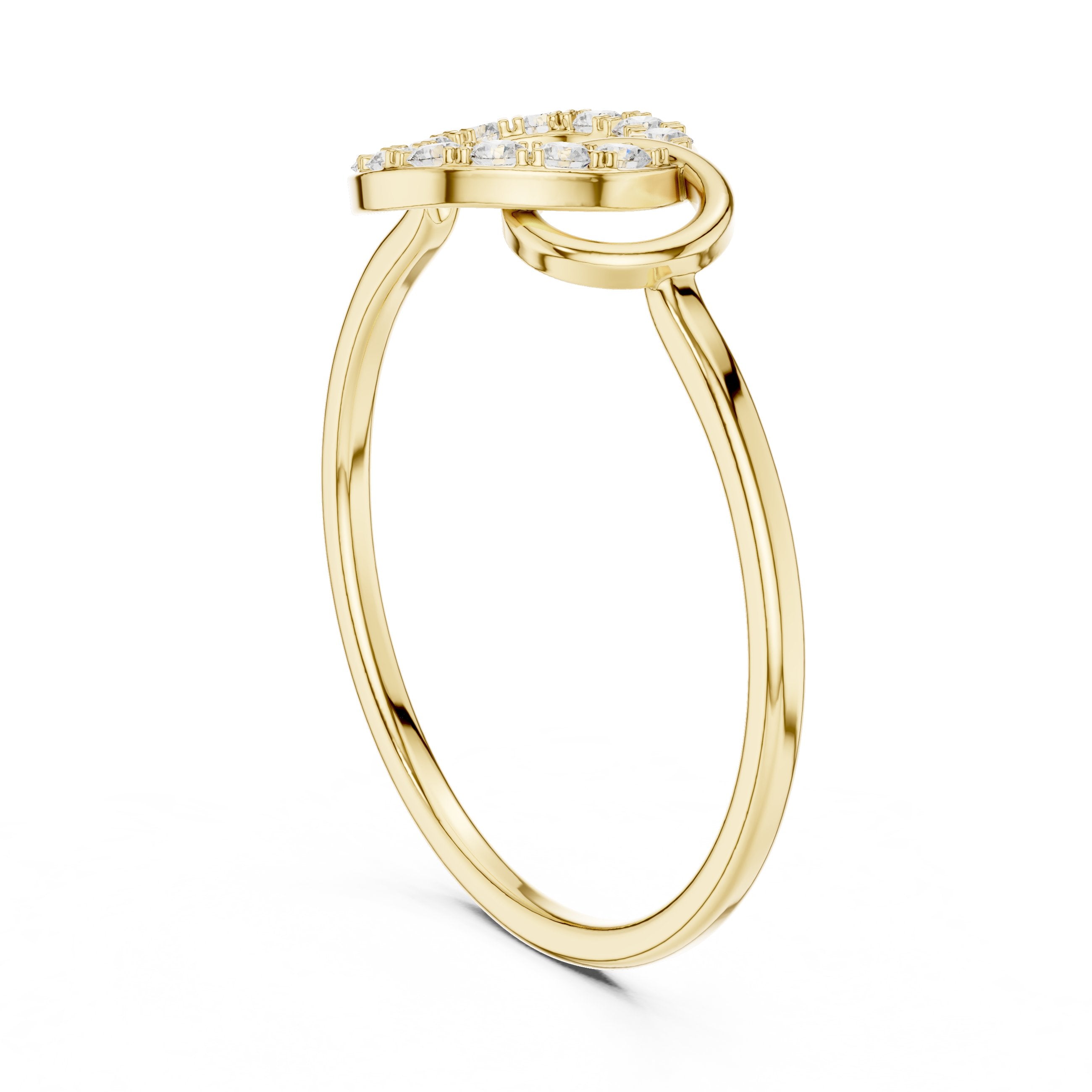 Interlocking Circles Diamond Ring in Yellow Gold - VYKA Diamonds