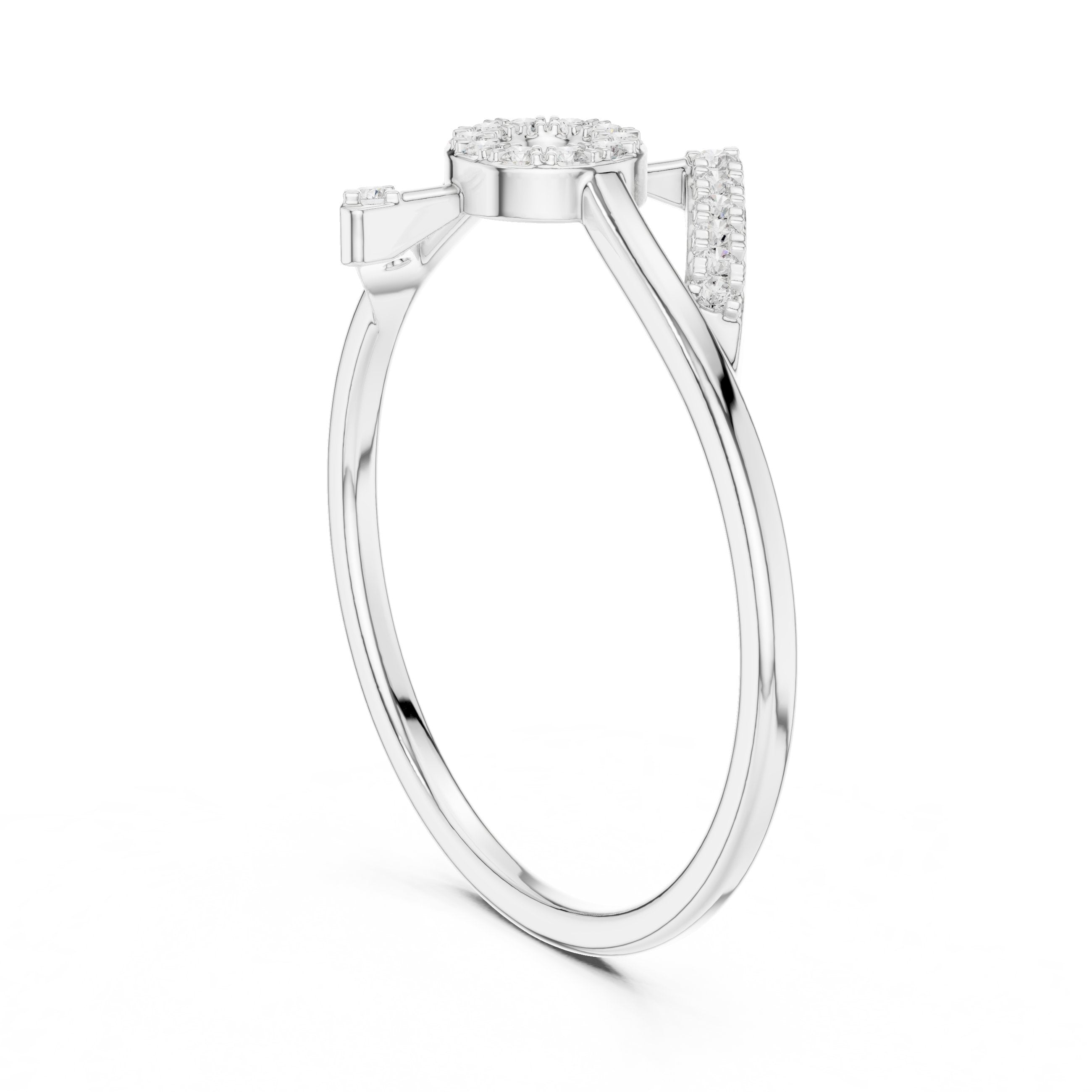 Towering Cluster Diamond Engagement Ring in White Gold - VYKA Diamonds