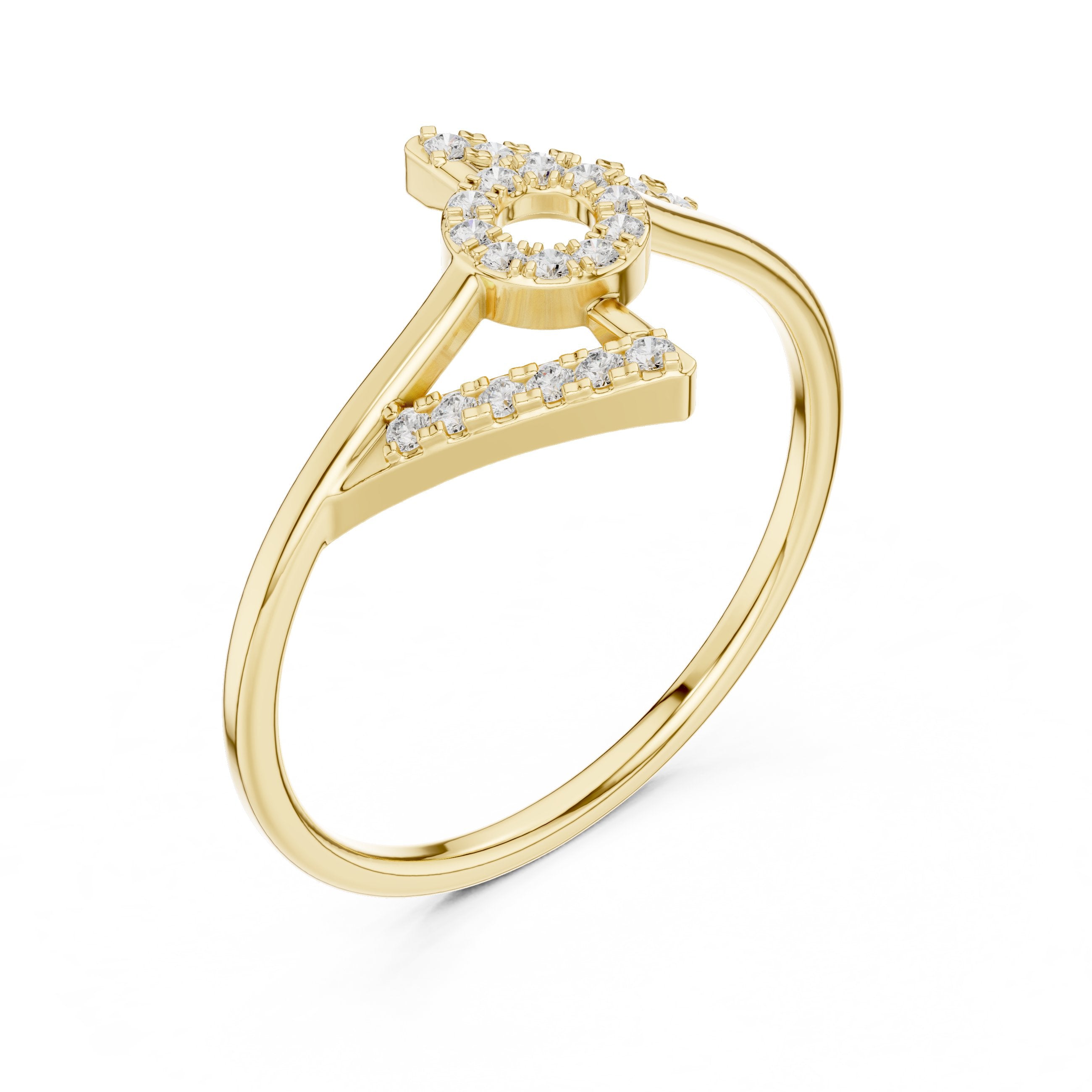 Towering Cluster Diamond Engagement Ring in Yellow Gold - VYKA Diamonds