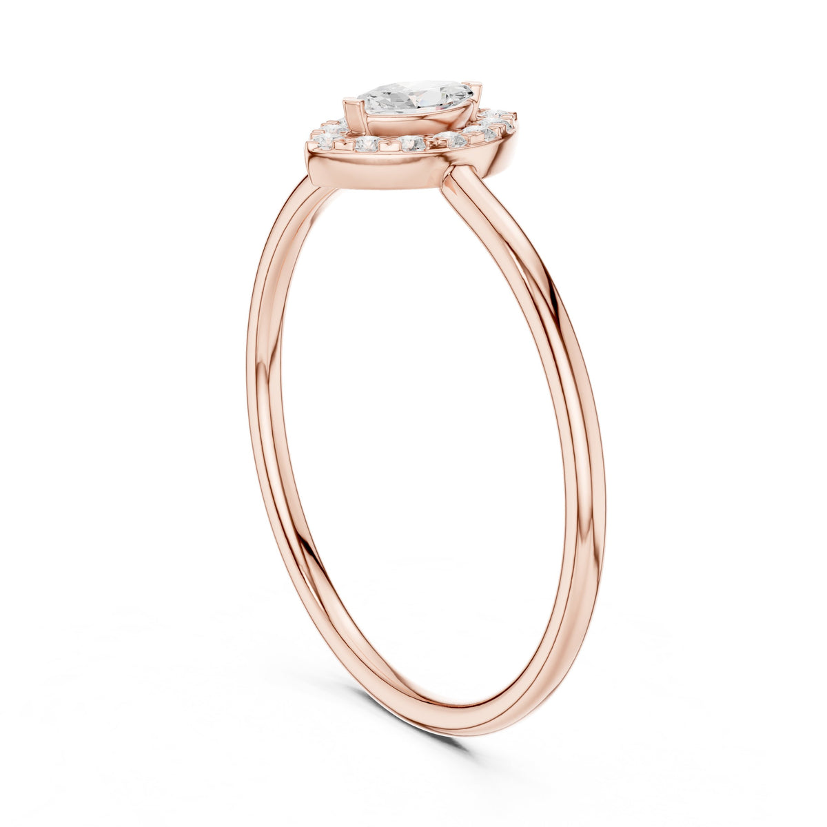 Crystal Twisted Diamond Engagement Ring