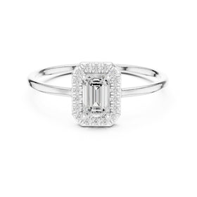 Emerald Cut Diamond Halo Ring