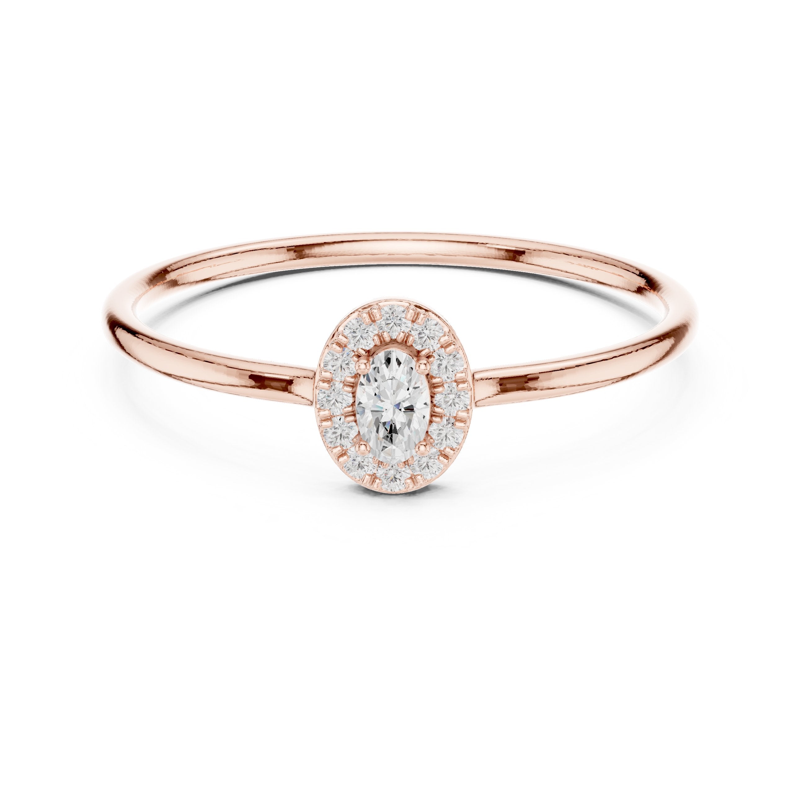 Bold Filigree Diamond Engagement Ring in Rose Gold - VYKA Diamonds