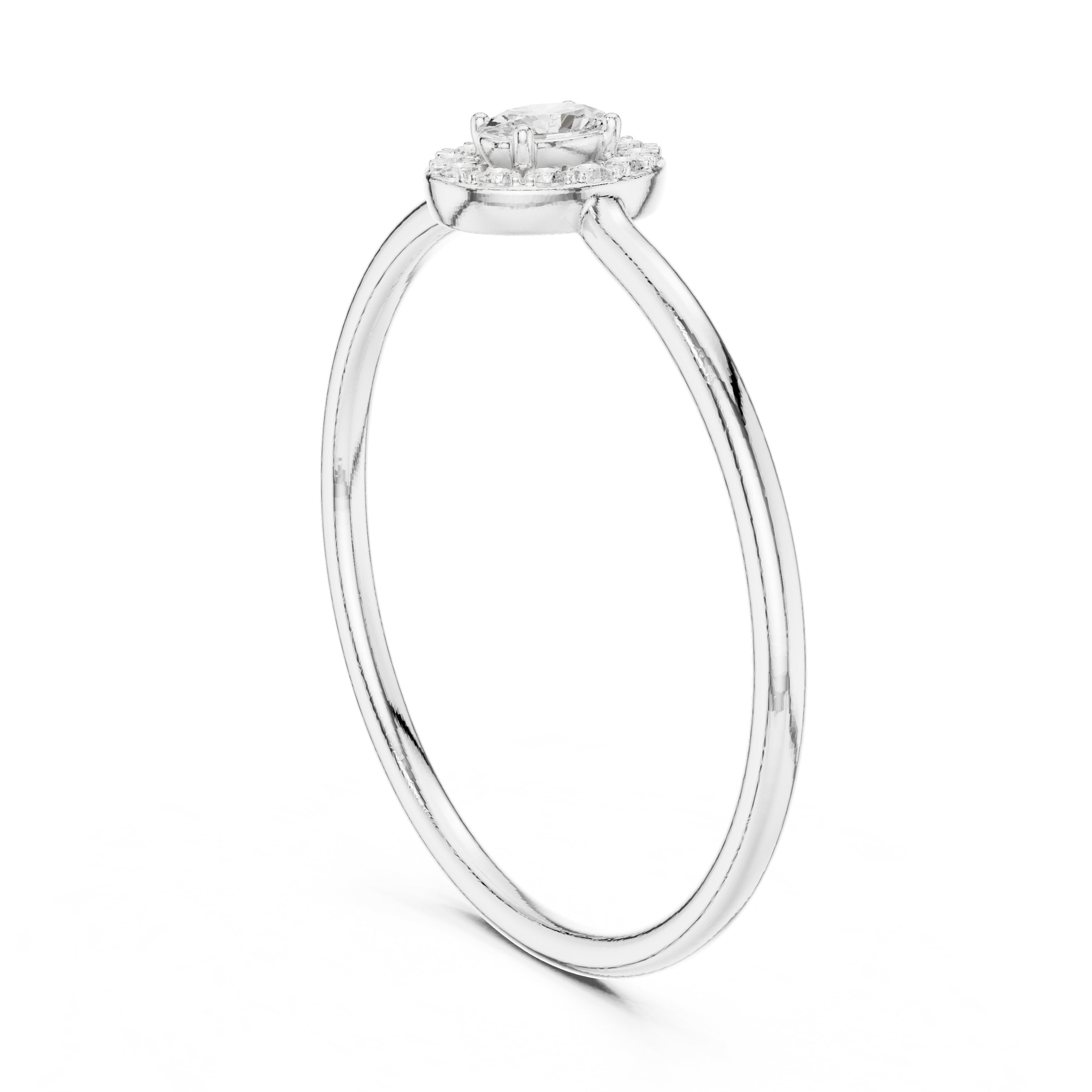 Bold Filigree Diamond Engagement Ring in White Gold - VYKA Diamonds