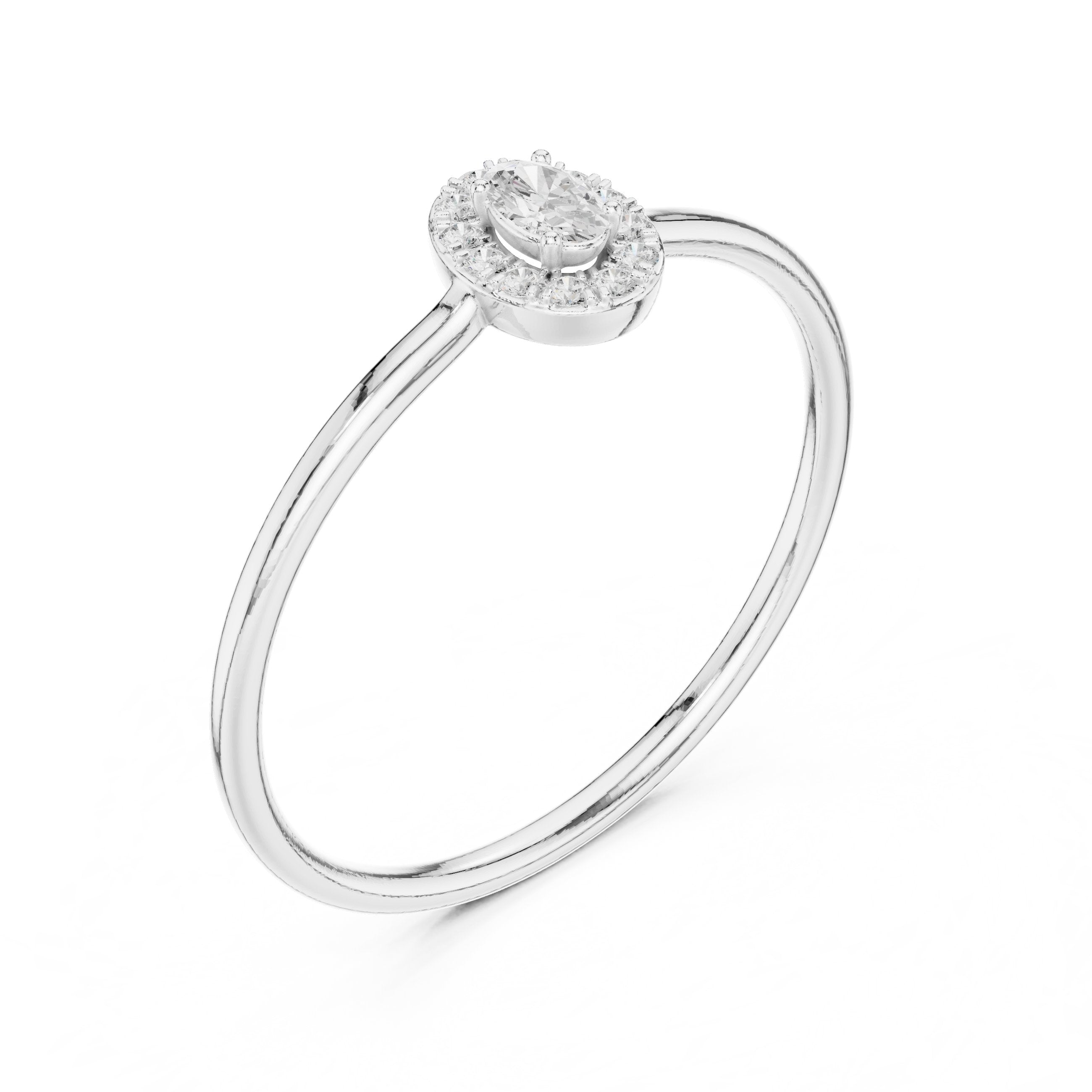 Bold Filigree Diamond Engagement Ring in White Gold - VYKA Diamonds