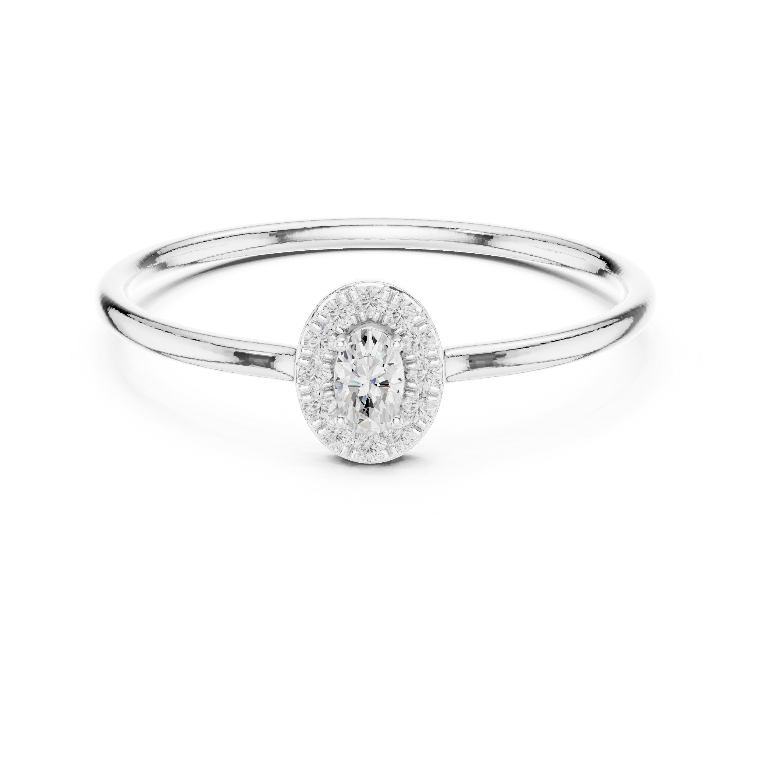 Bold Filigree Diamond Engagement Ring in White Gold - VYKA Diamonds