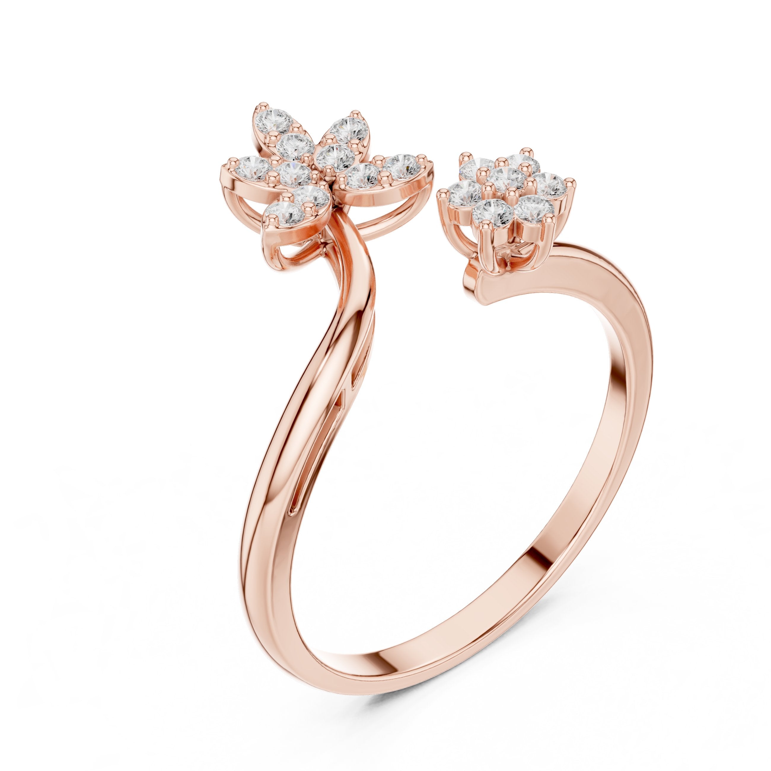 Dawn Cathedral Diamond Engagement Ring in Rose Gold - VYKA Diamonds