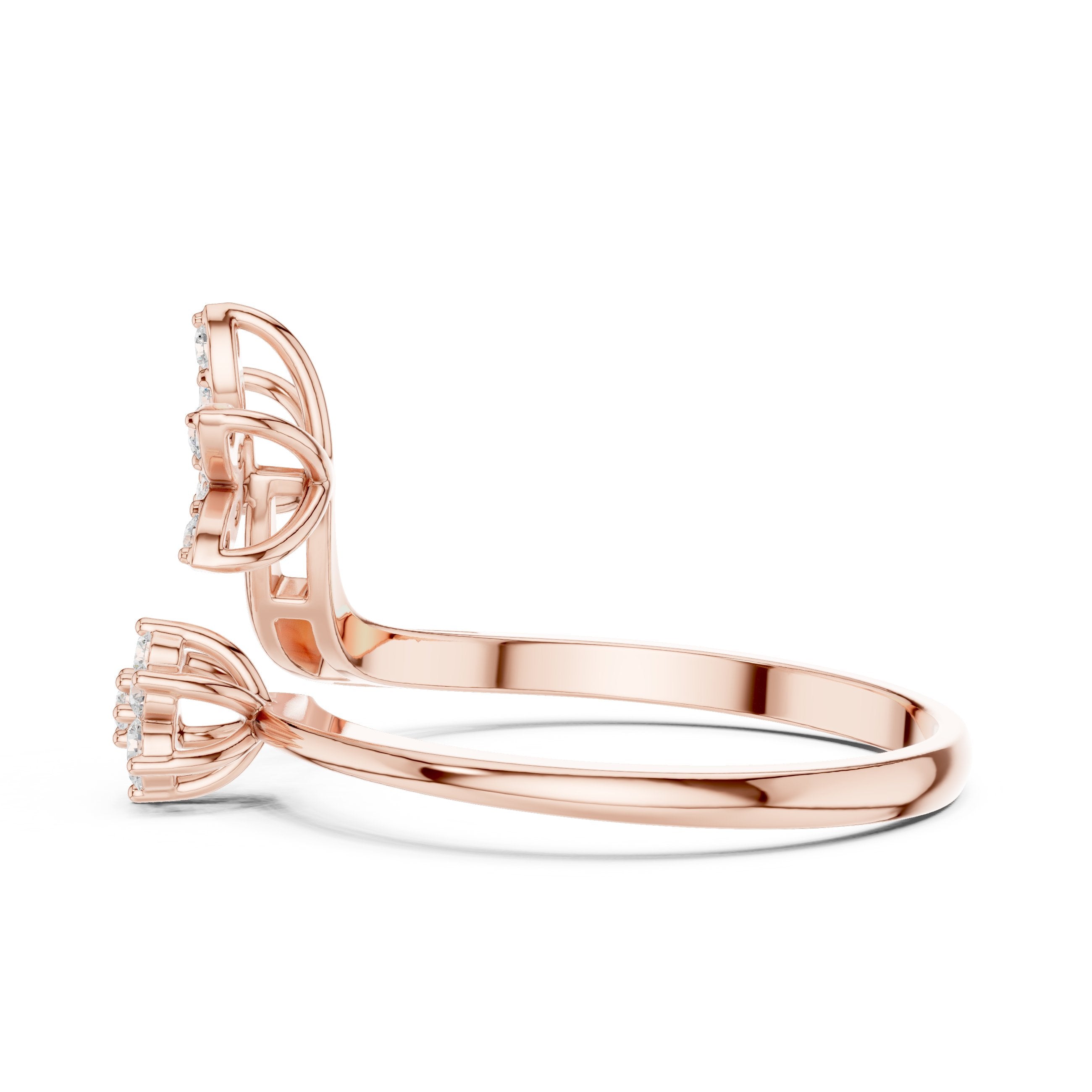 Dawn Cathedral Diamond Engagement Ring in Rose Gold - VYKA Diamonds