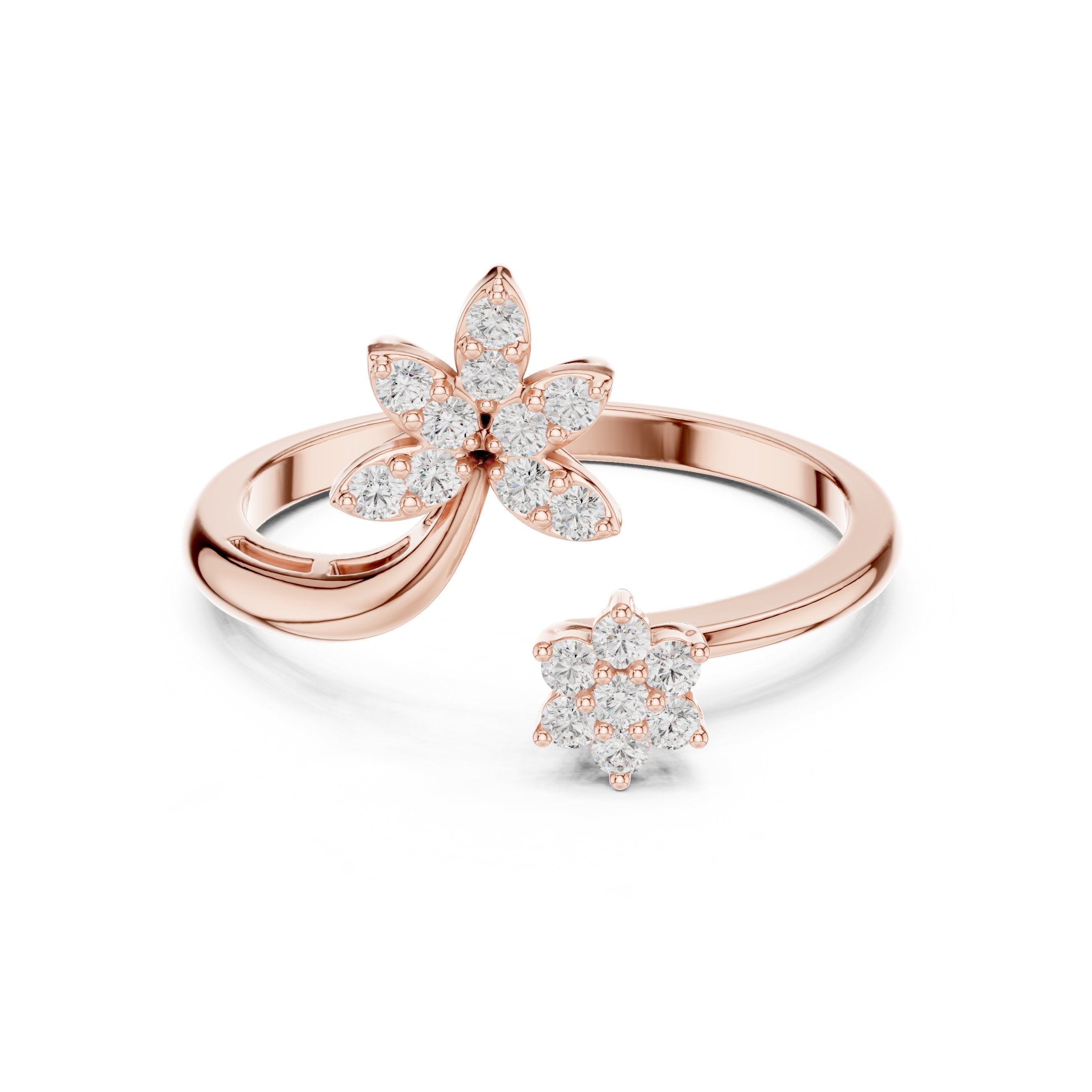 Dawn Cathedral Diamond Engagement Ring in Rose Gold - VYKA Diamonds