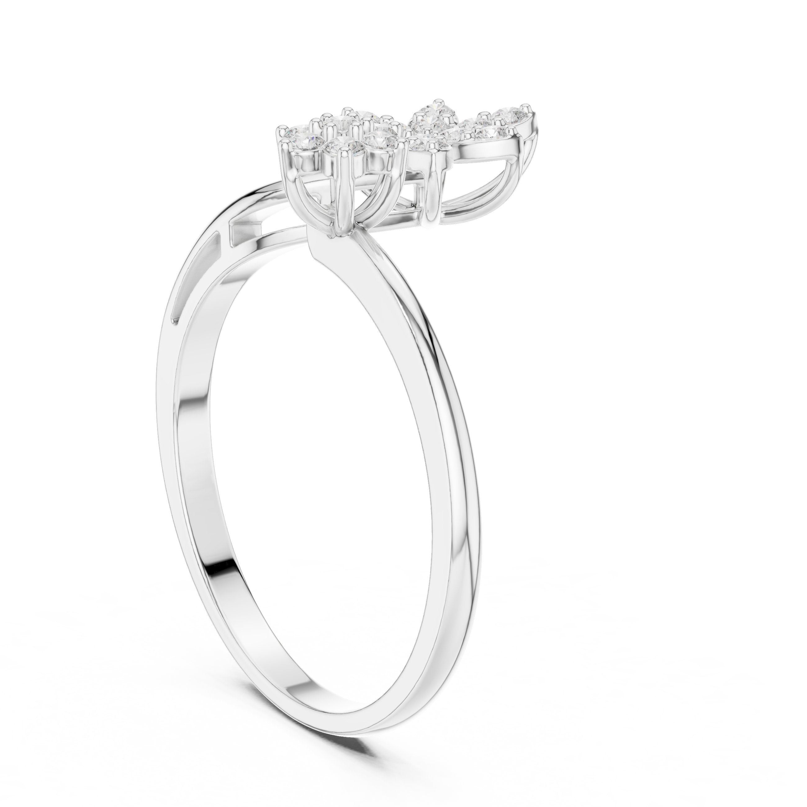 Dawn Cathedral Diamond Engagement Ring in White Gold - VYKA Diamonds