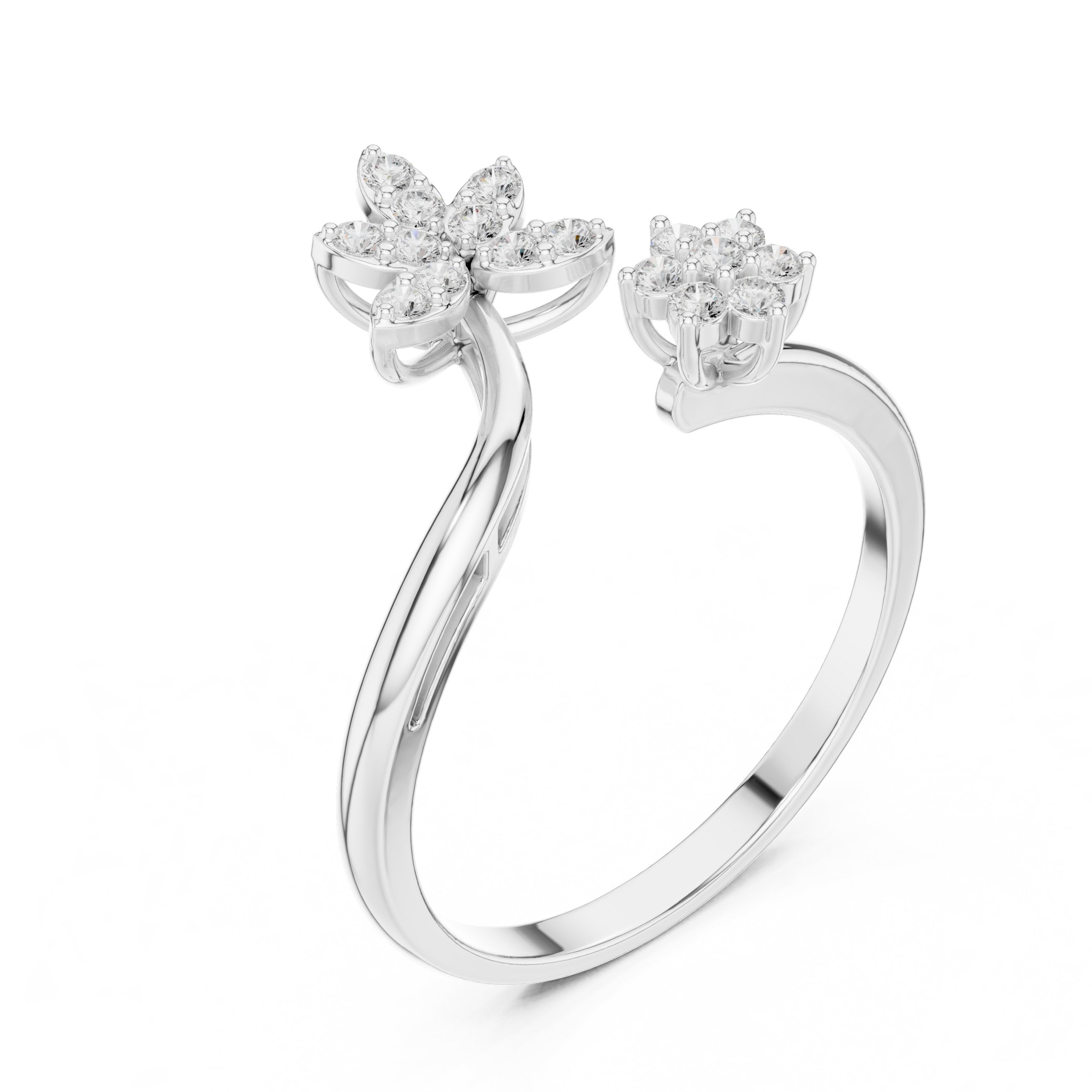 Dawn Cathedral Diamond Engagement Ring in White Gold - VYKA Diamonds
