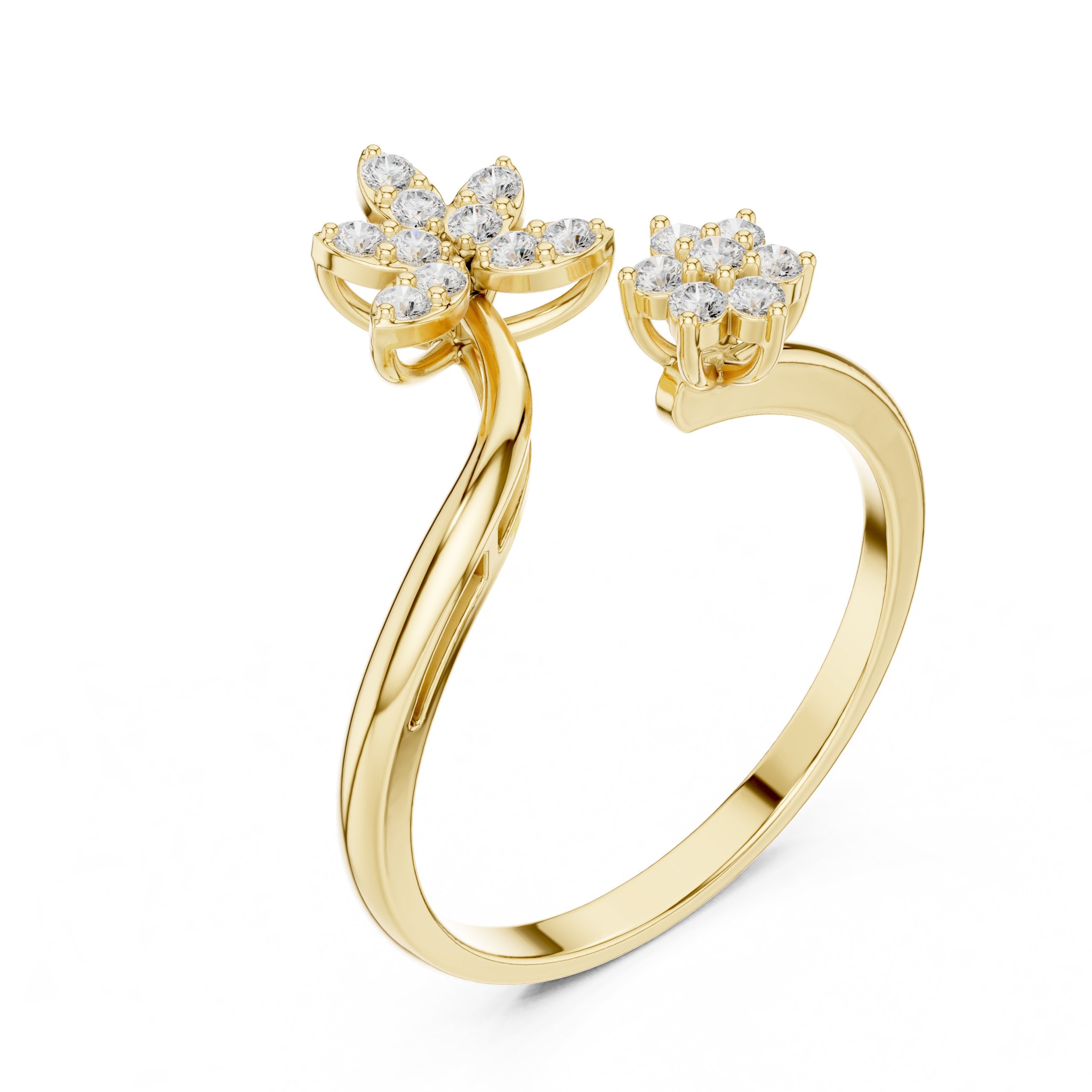 Dawn Cathedral Diamond Engagement Ring in Yellow Gold - VYKA Diamonds