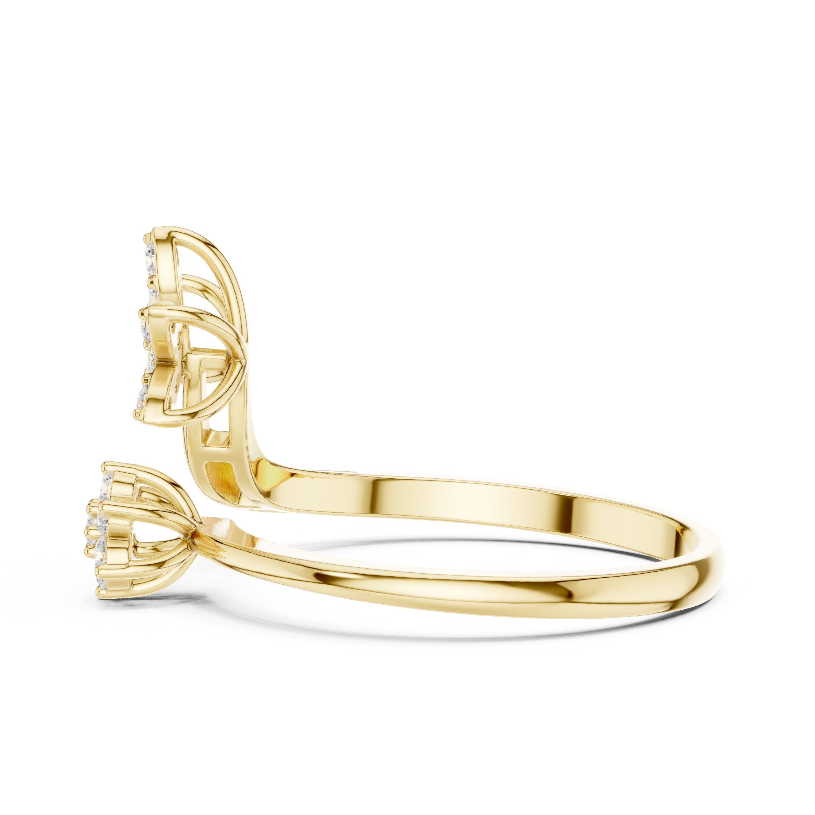 Dawn Cathedral Diamond Engagement Ring in Yellow Gold - VYKA Diamonds