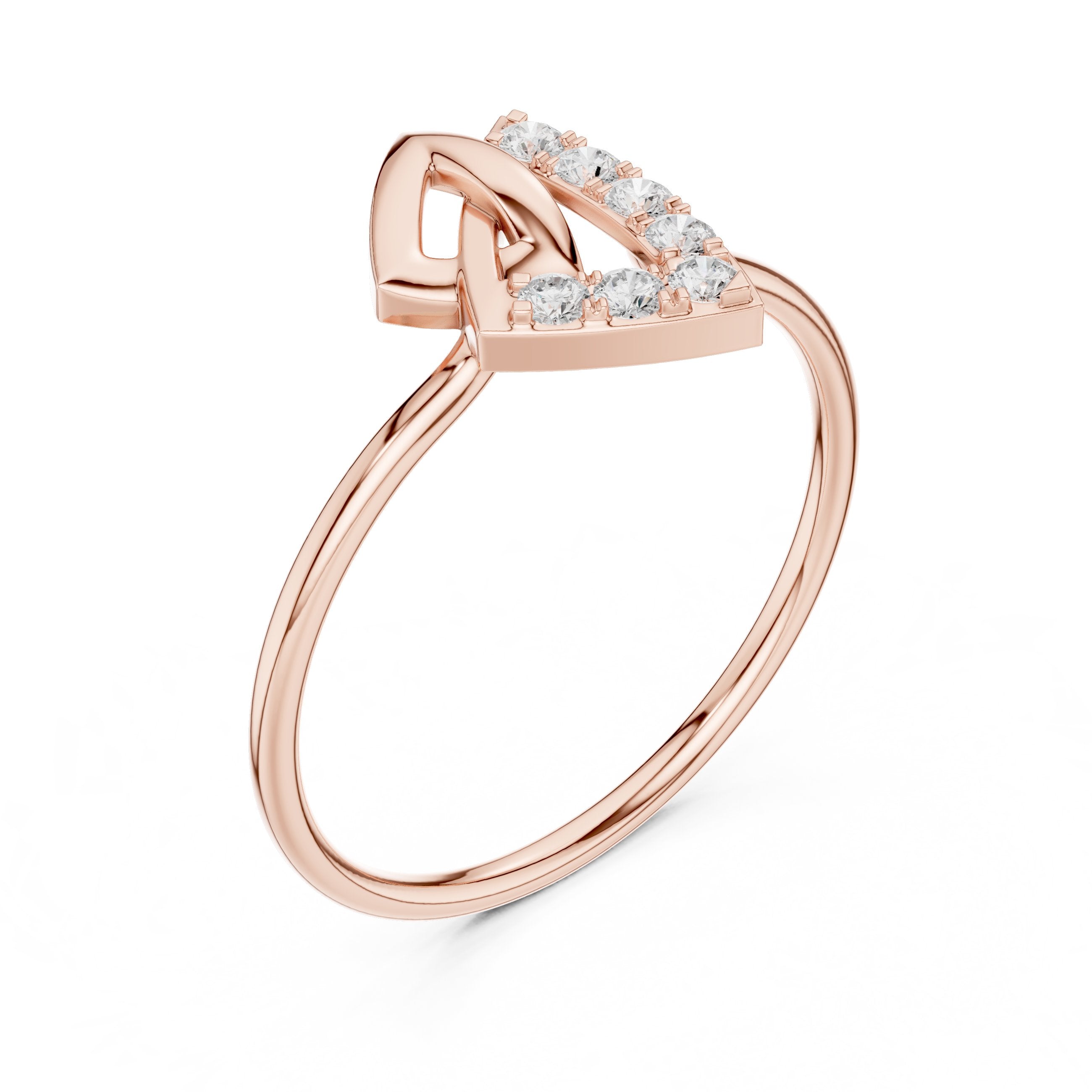 Opulent Twisted Diamond Engagement Ring in Rose Gold - VYKA Diamonds