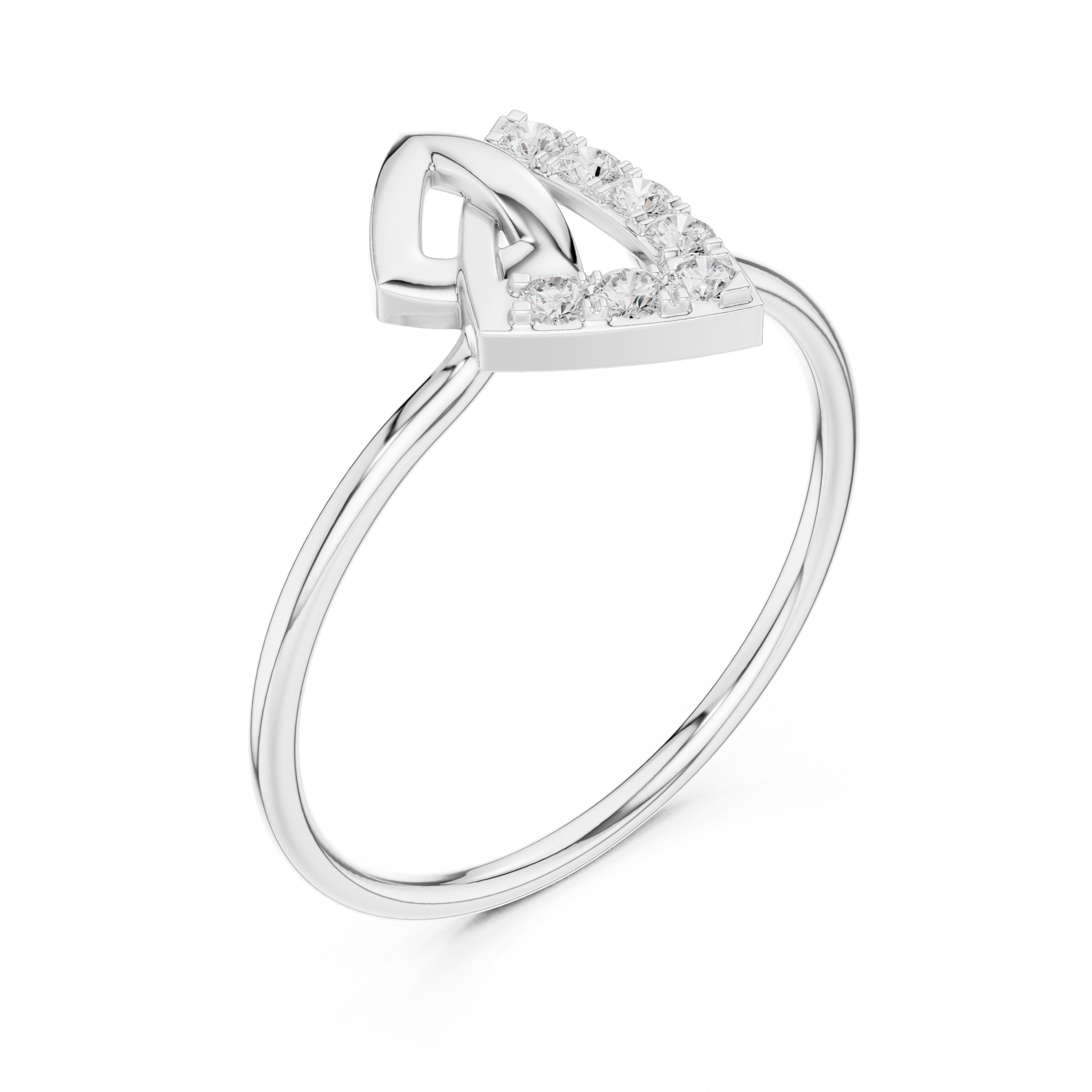 Opulent Twisted Diamond Engagement Ring in White Gold - VYKA Diamonds