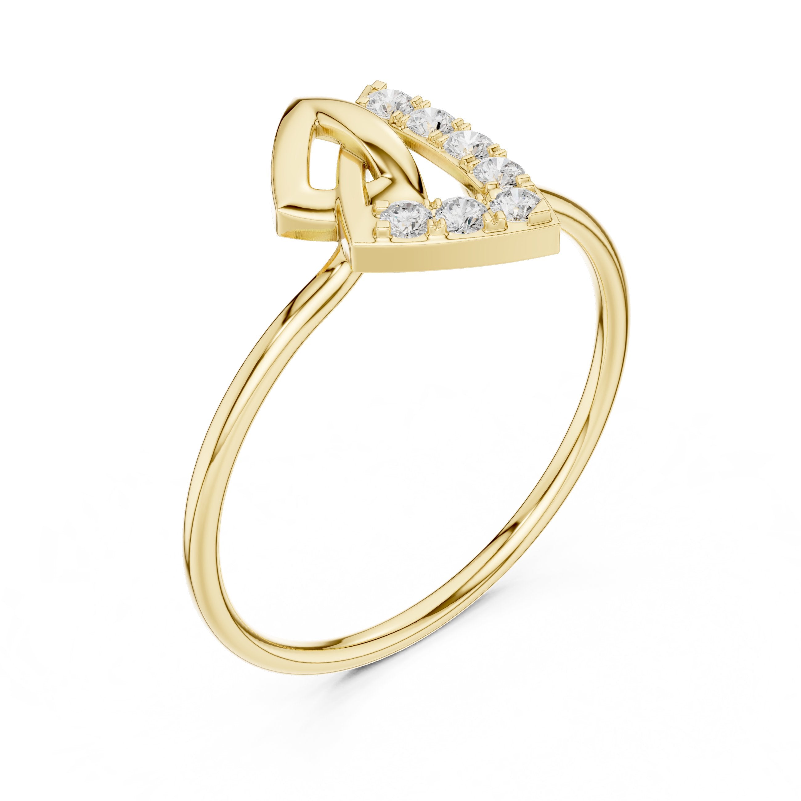 Opulent Twisted Diamond Engagement Ring in Yellow Gold - VYKA Diamonds