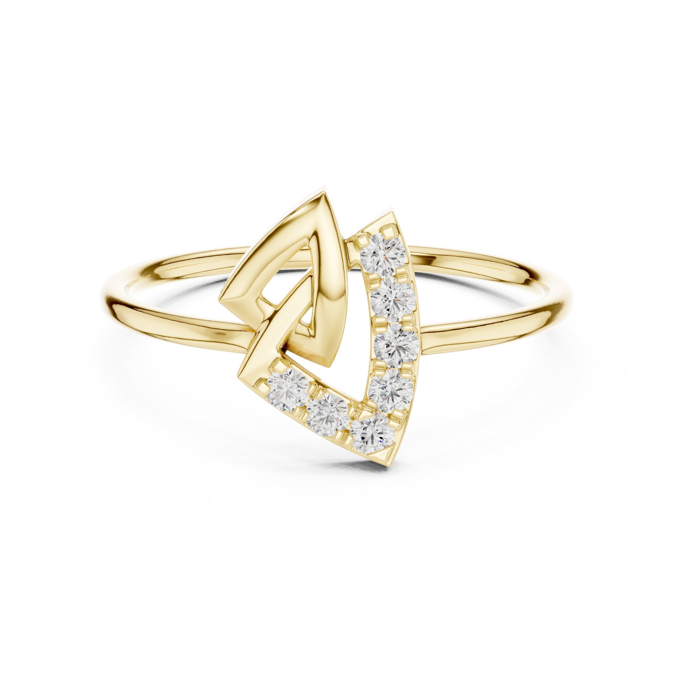 Opulent Twisted Diamond Engagement Ring in Yellow Gold - VYKA Diamonds
