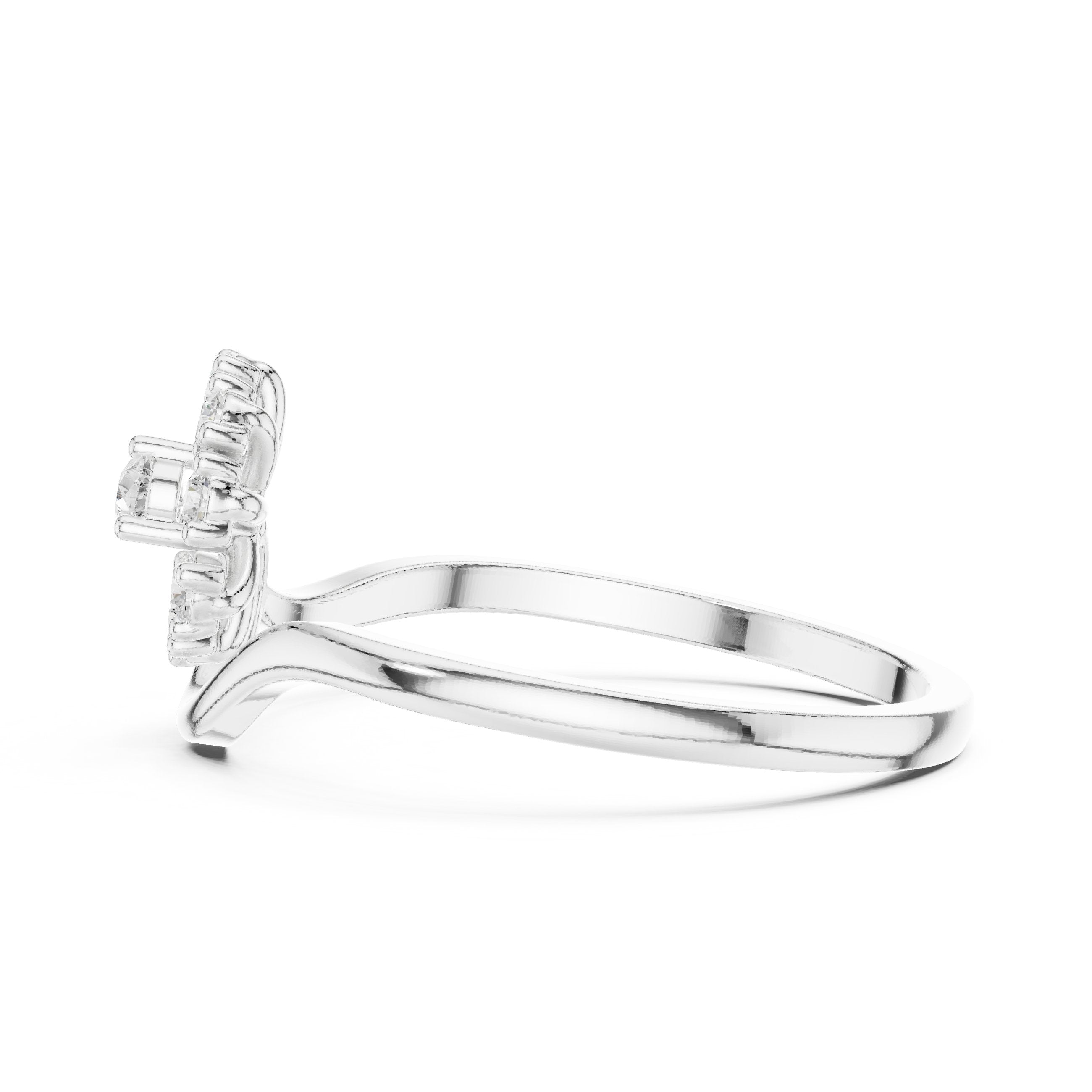 Alluring Tapered Diamond Engagement Ring in White Gold - VYKA Diamonds