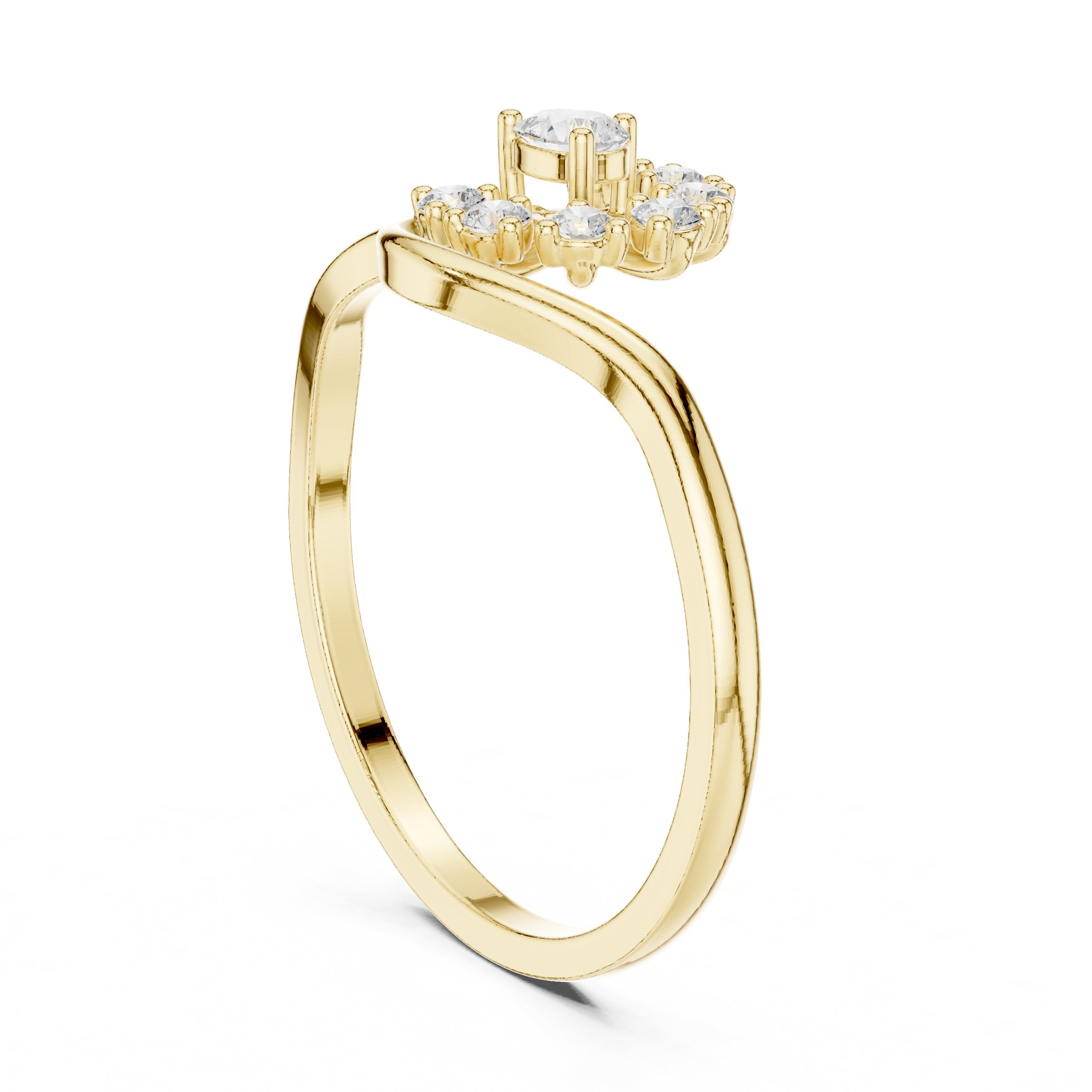 Alluring Tapered Diamond Engagement Ring in Yellow Gold - VYKA Diamonds