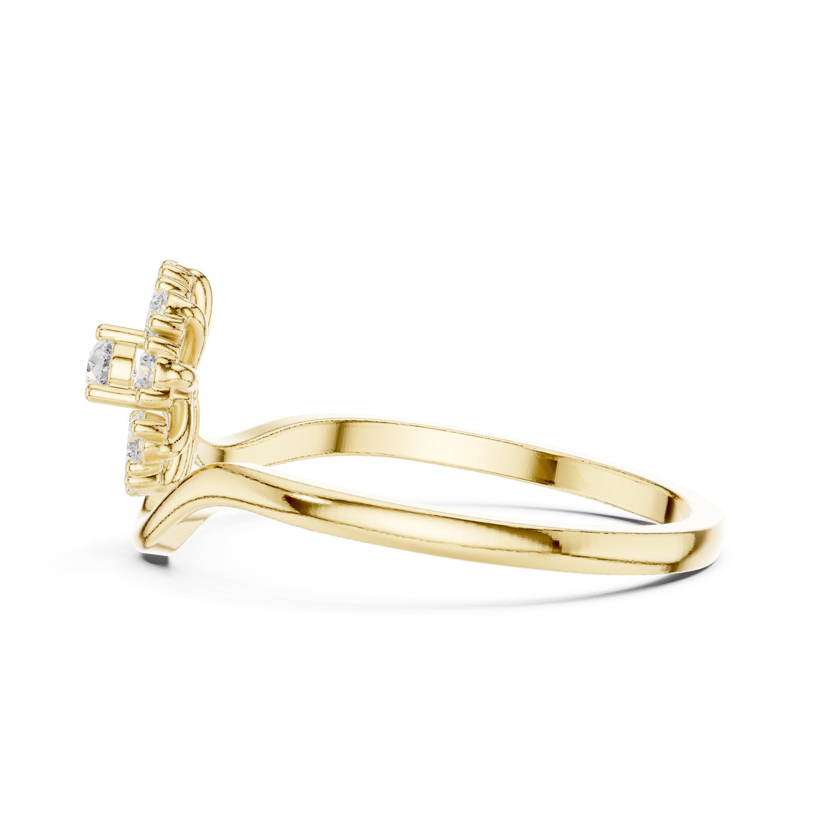 Alluring Tapered Diamond Engagement Ring in Yellow Gold - VYKA Diamonds