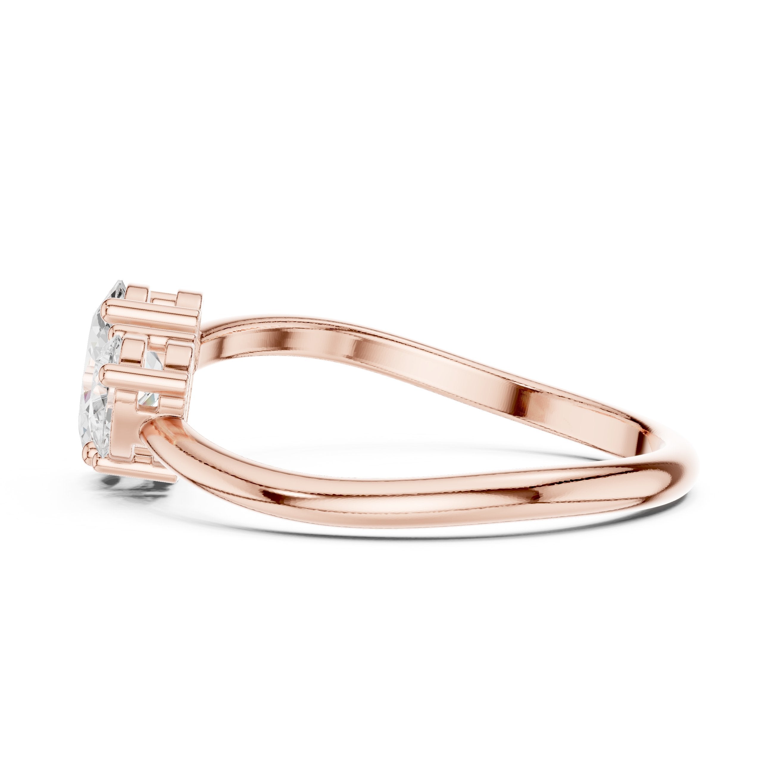 Oval and Pear Toi et Moi Engagement Ring in Rose Gold - VYKA Diamonds