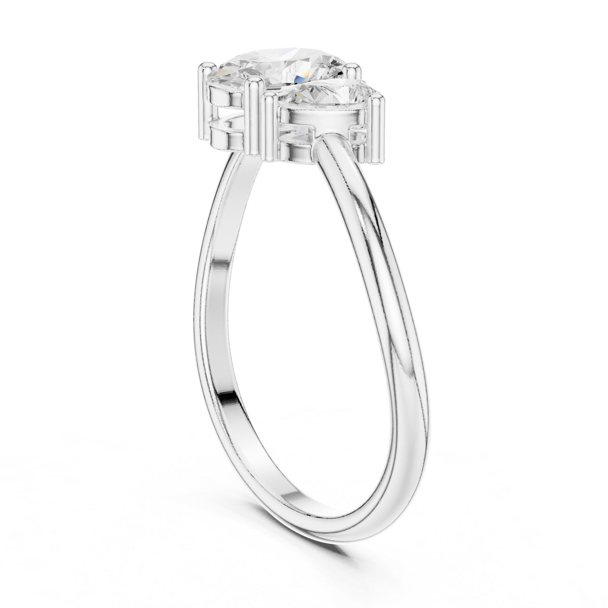 Oval and Pear Toi et Moi Engagement Ring