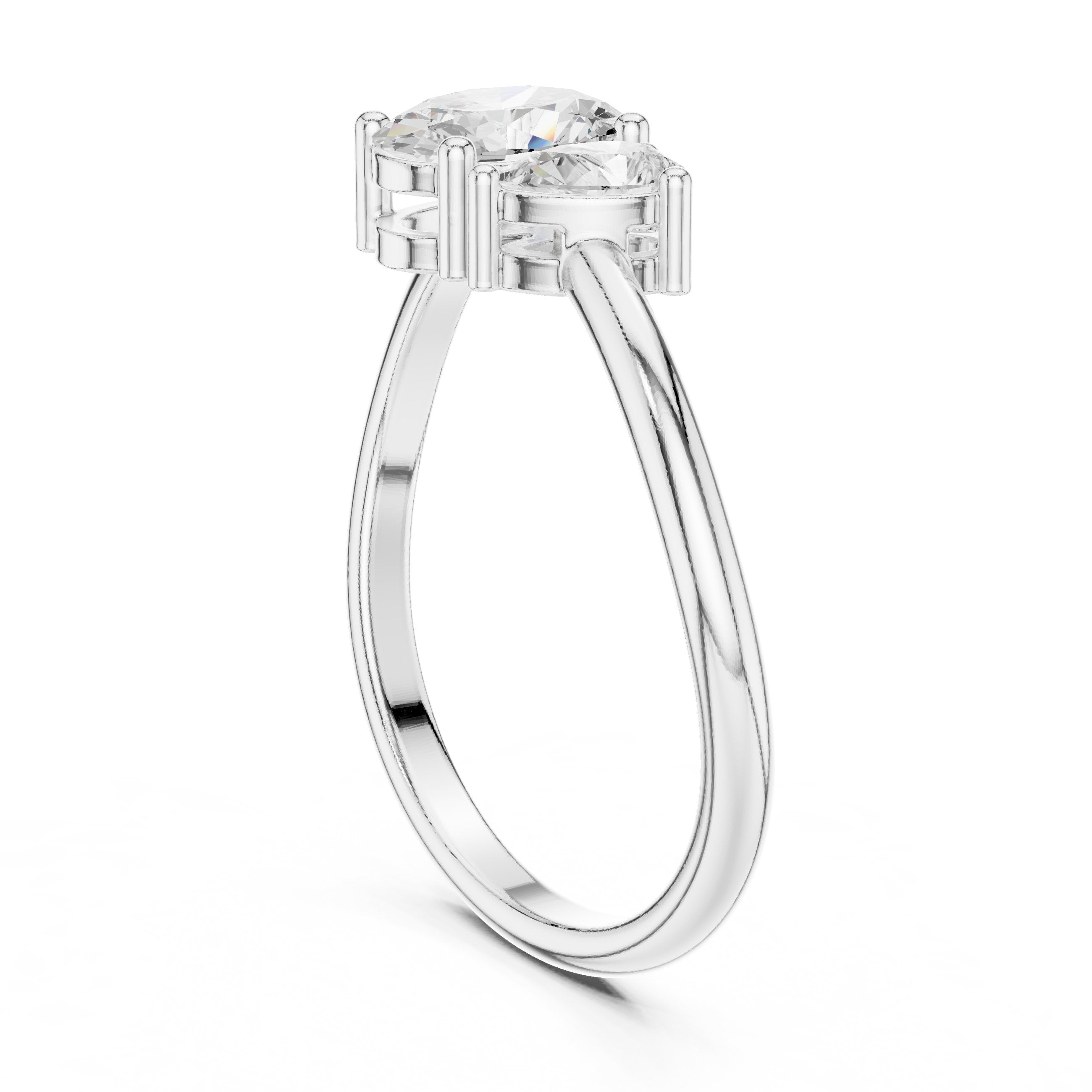 Oval and Pear Toi et Moi Engagement Ring in White Gold - VYKA Diamonds
