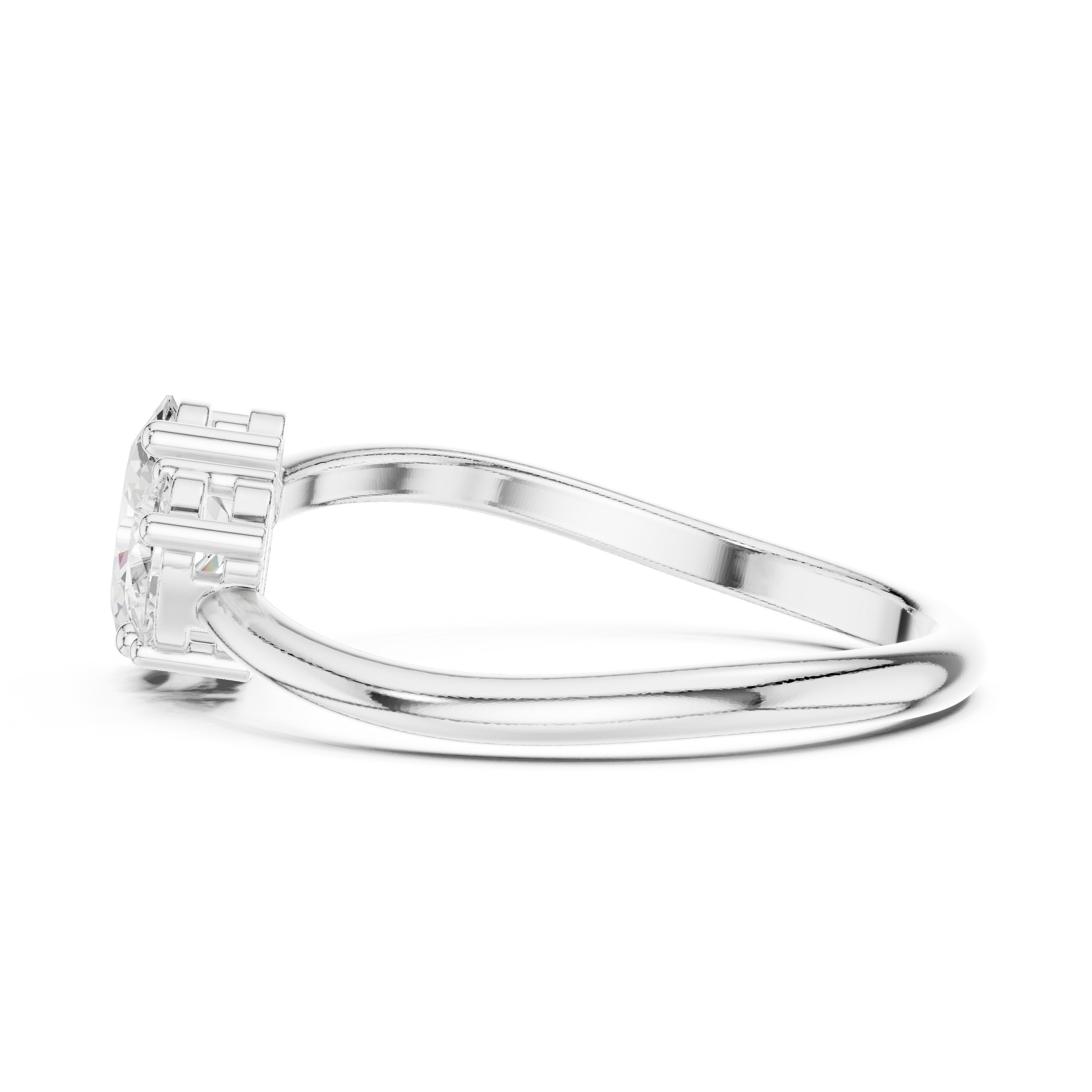 Oval and Pear Toi et Moi Engagement Ring in White Gold - VYKA Diamonds