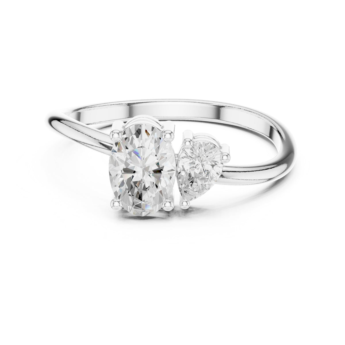 Oval and Pear Toi et Moi Engagement Ring