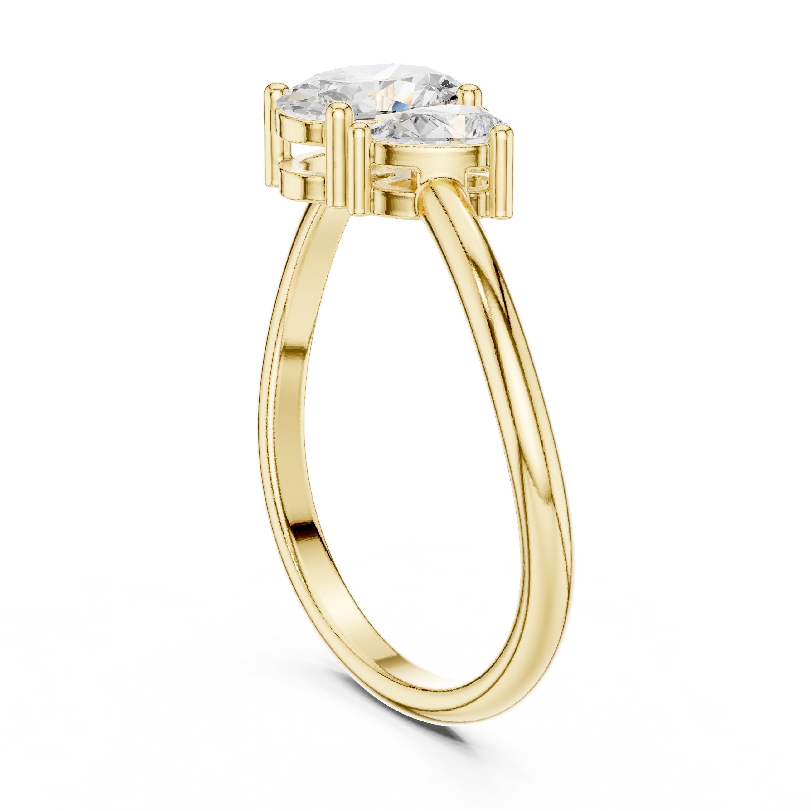 Oval and Pear Toi et Moi Engagement Ring in Yellow Gold - VYKA Diamonds