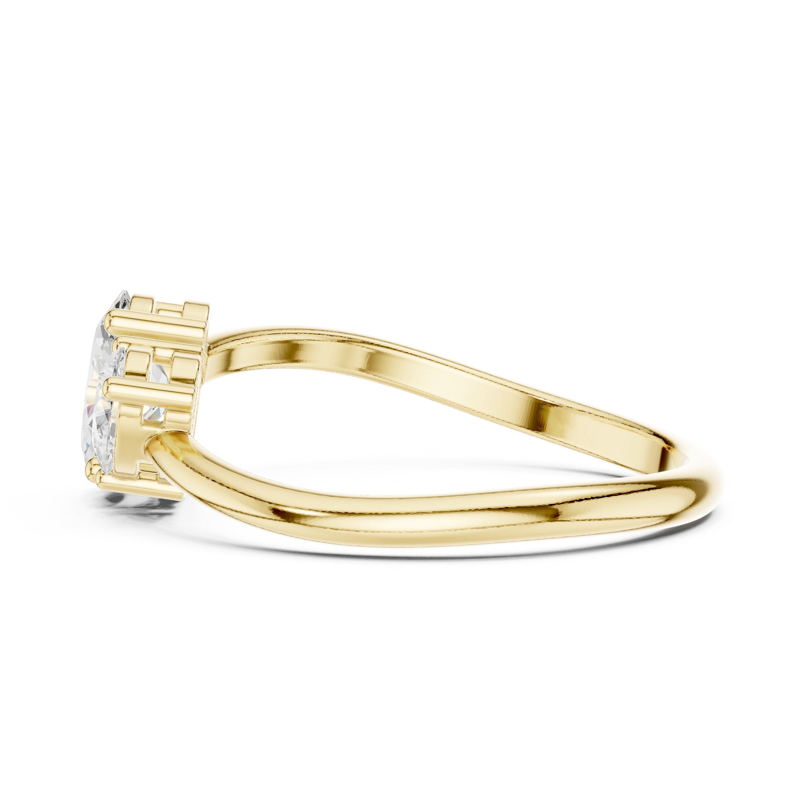 Oval and Pear Toi et Moi Engagement Ring in Yellow Gold - VYKA Diamonds
