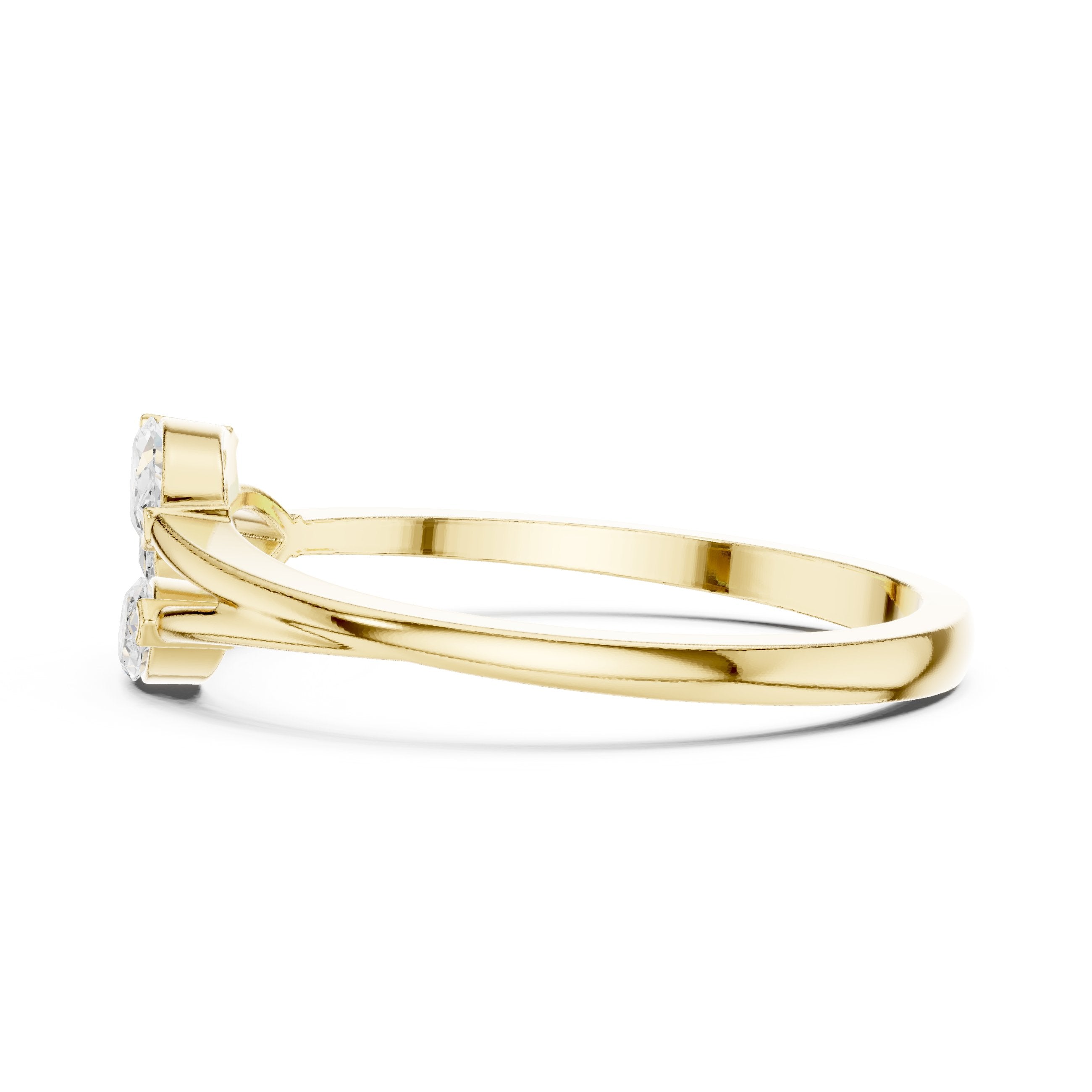 Pear and Marquise Leaf Cluster Diamond Engagement Ring in Yellow Gold - VYKA Diamonds