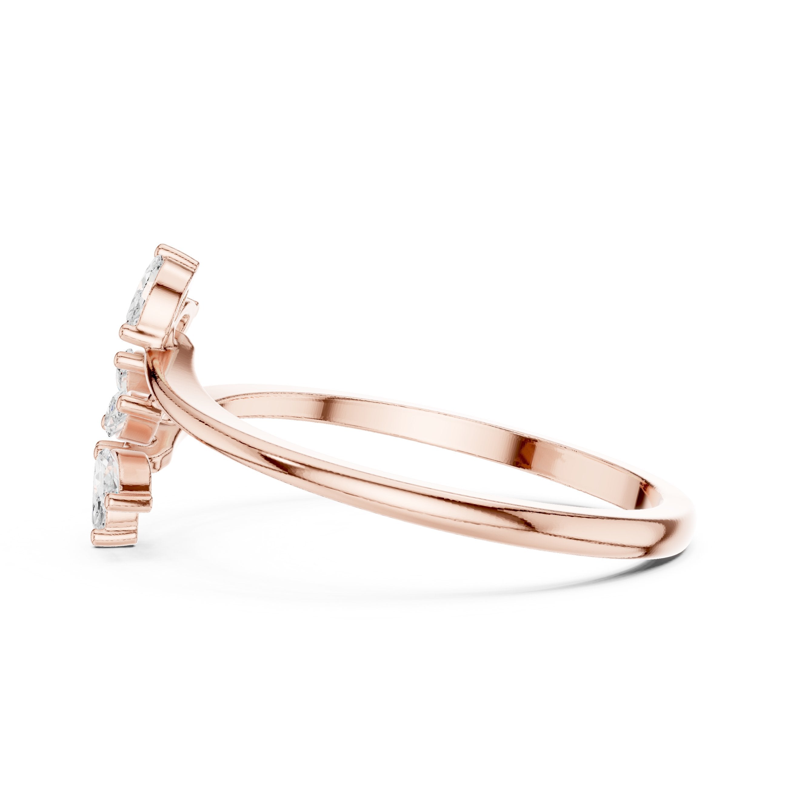 Marquise Diamond Leaf and Vine Engagement Ring in Rose Gold - VYKA Diamonds