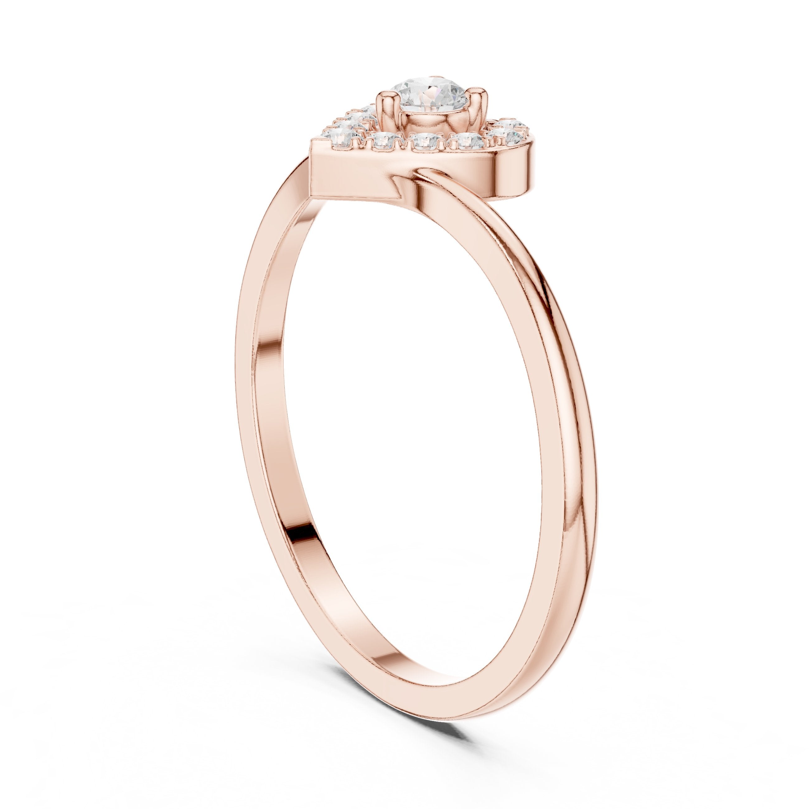 Twilight Geometric Diamond Engagement Ring in Rose Gold - VYKA Diamonds