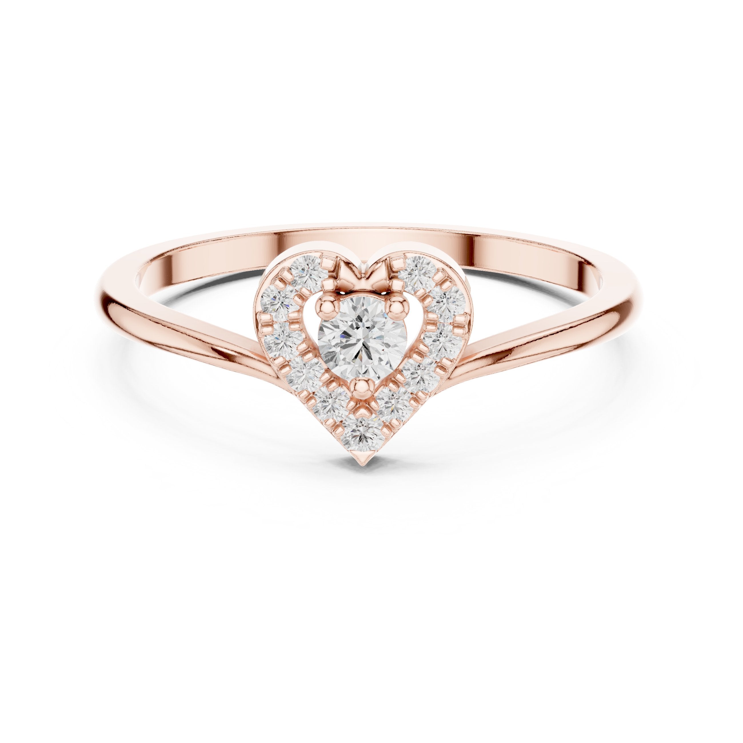 Twilight Geometric Diamond Engagement Ring in Rose Gold - VYKA Diamonds