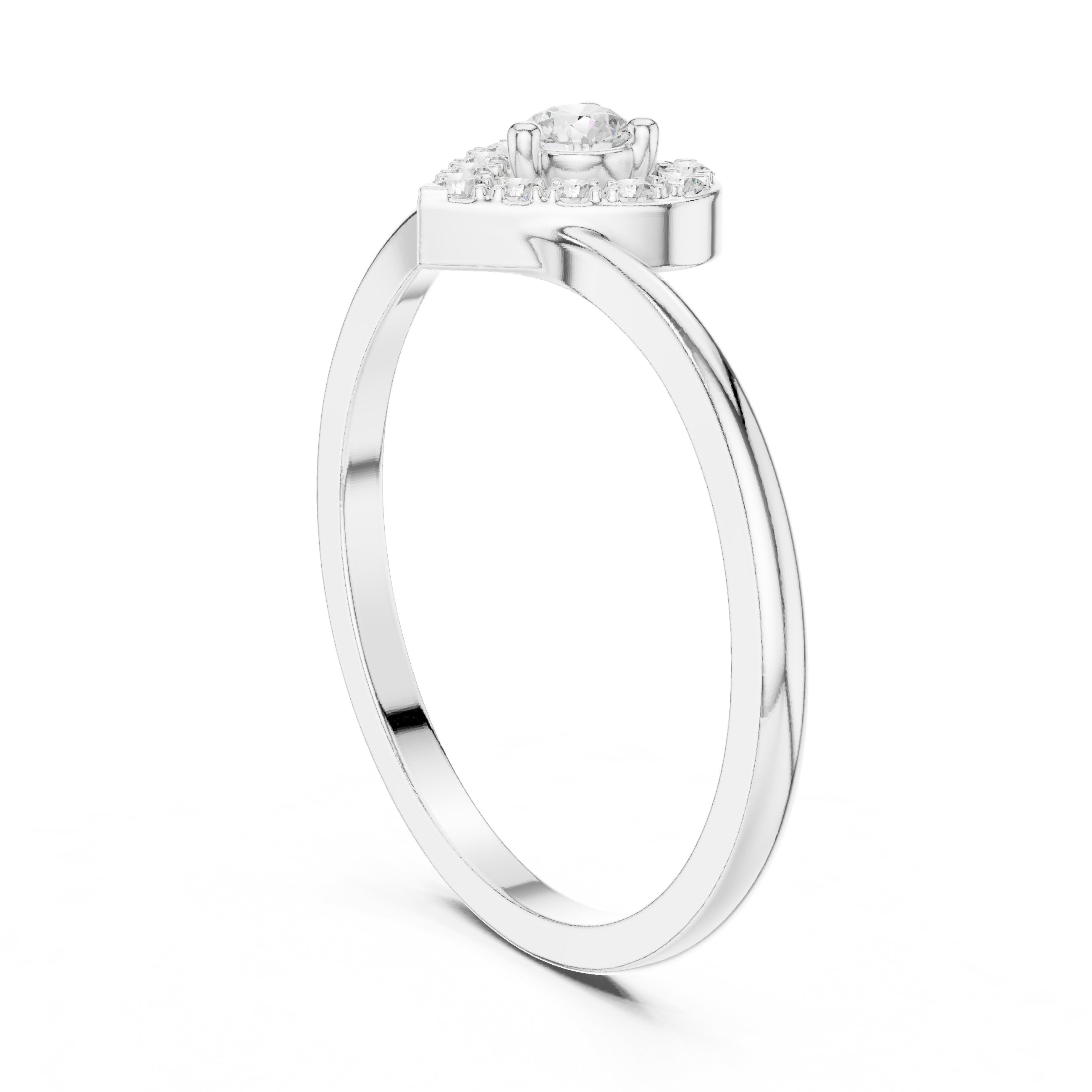 Twilight Geometric Diamond Engagement Ring in White Gold - VYKA Diamonds