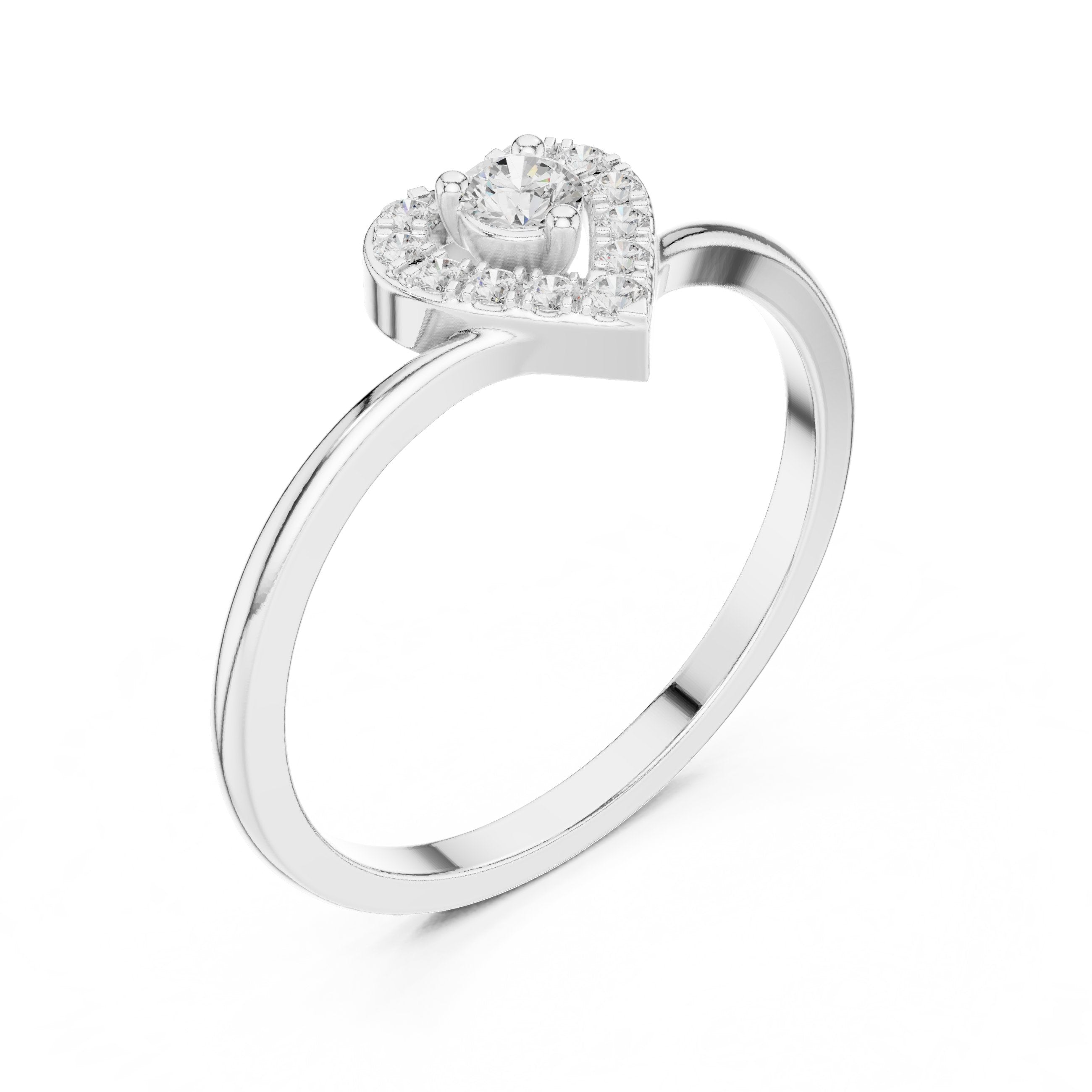 Twilight Geometric Diamond Engagement Ring in White Gold - VYKA Diamonds