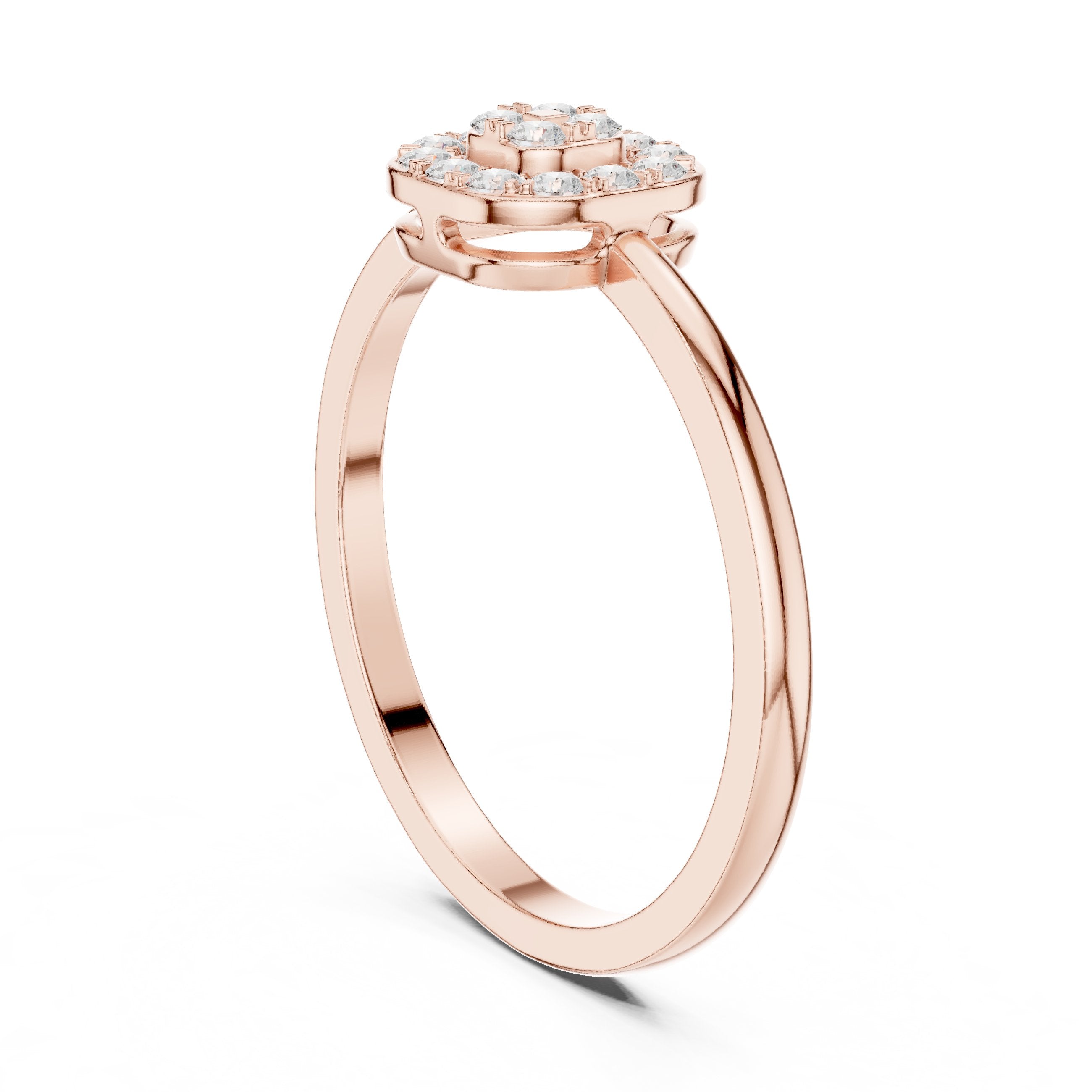Frosted Milgrain Diamond Engagement Ring in Rose Gold - VYKA Diamonds