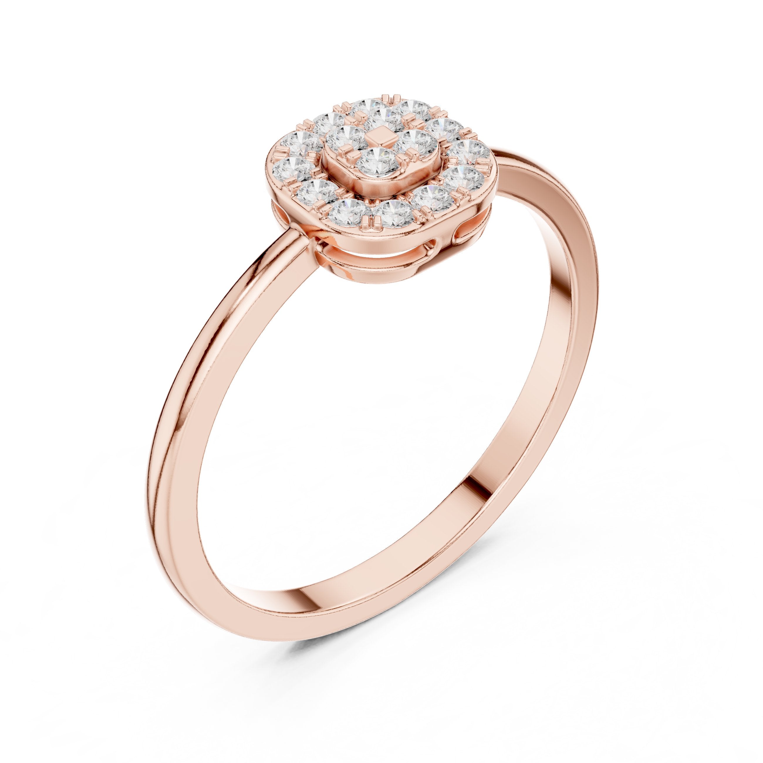Frosted Milgrain Diamond Engagement Ring in Rose Gold - VYKA Diamonds
