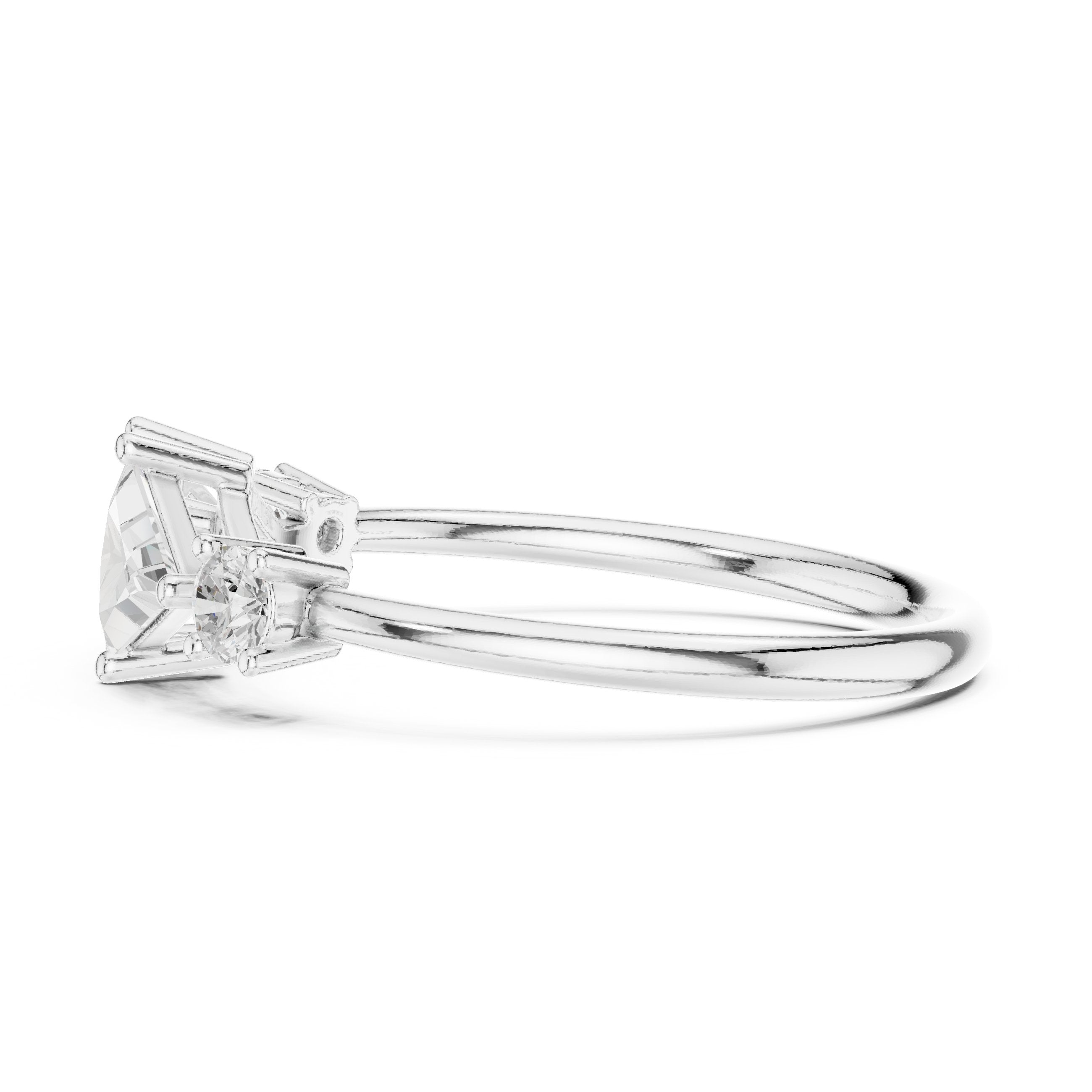Round and Trillion Constellation Engagement Ring in White Gold - VYKA Diamonds