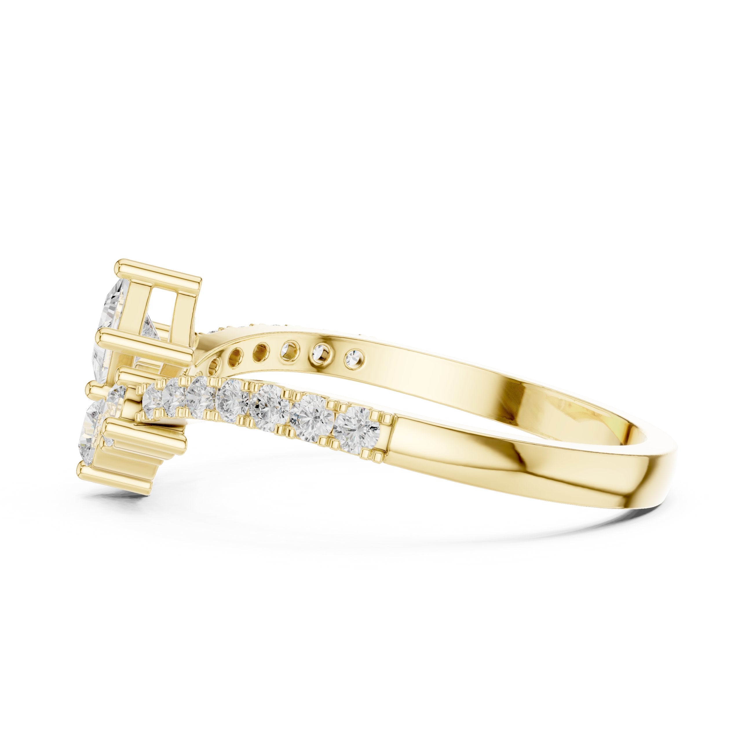 Pristine Princess Cut Diamond Engagement Ring in Yellow Gold - VYKA Diamonds