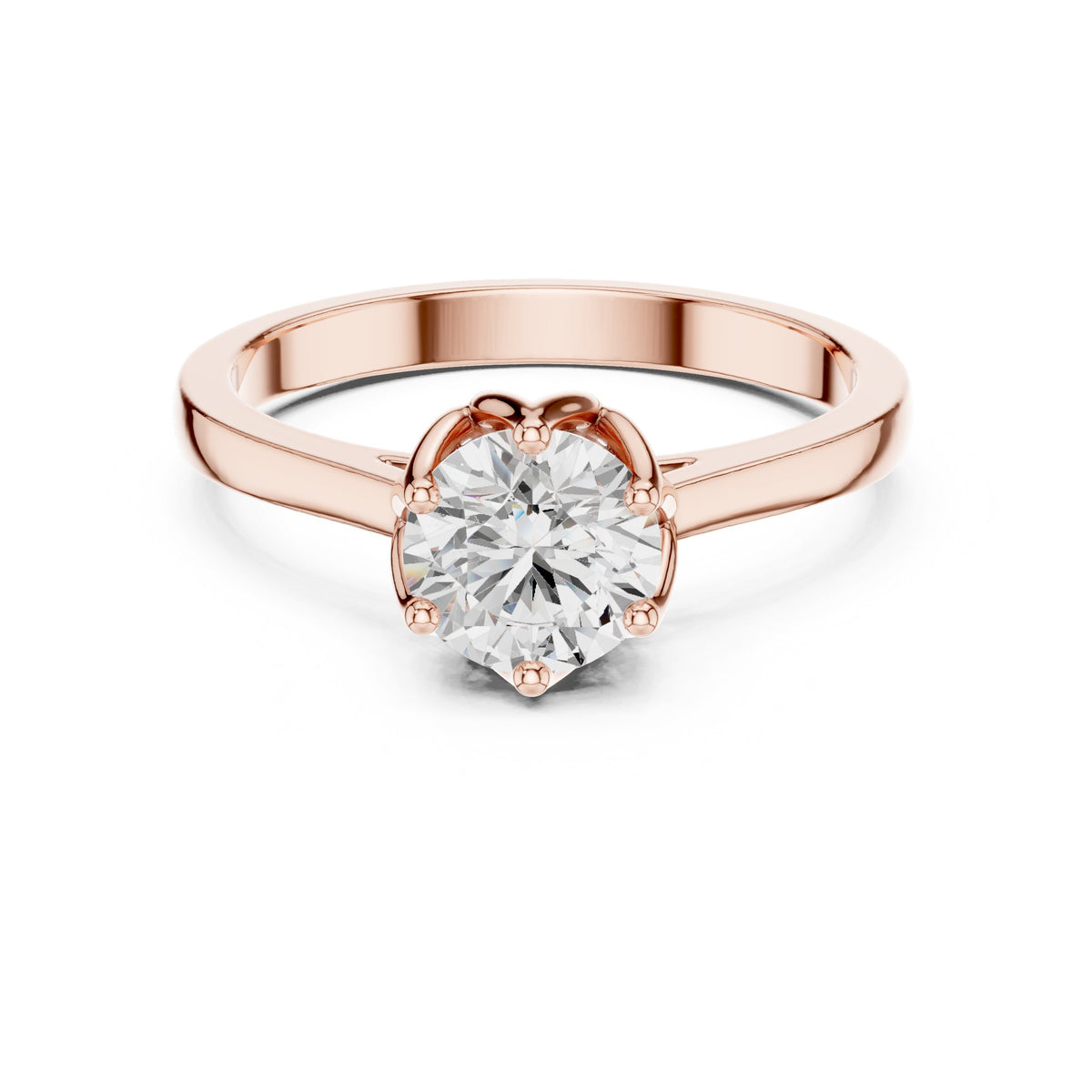 Round Diamond Six Prong Solitaire Engagement Ring