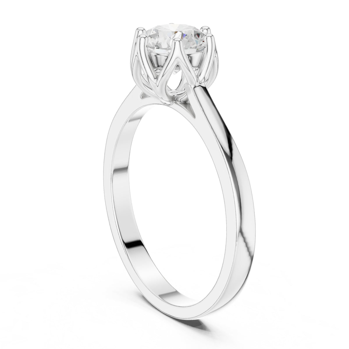 Round Diamond Six Prong Solitaire Engagement Ring
