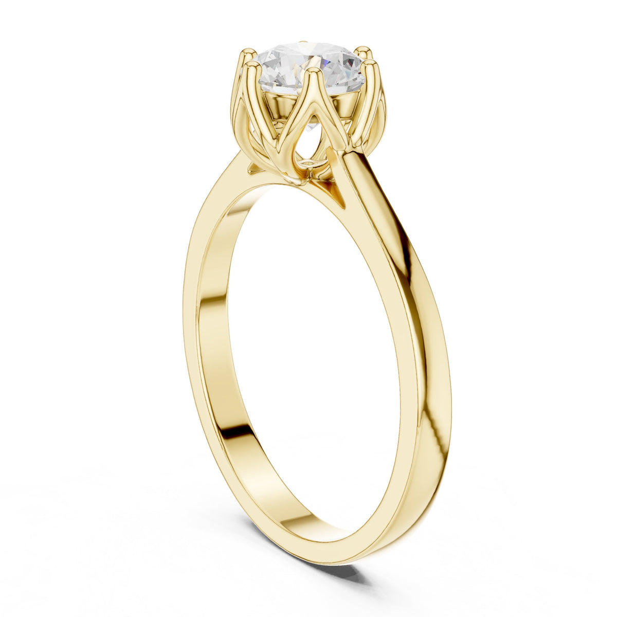 Round Diamond Six Prong Solitaire Engagement Ring