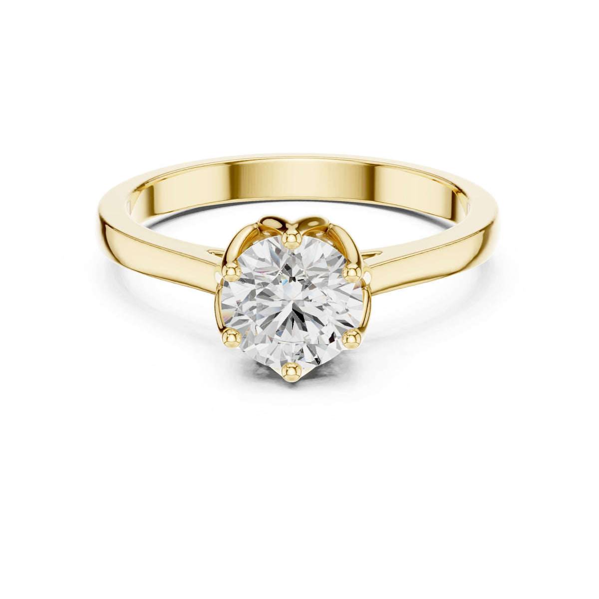 Round Diamond Six Prong Solitaire Engagement Ring