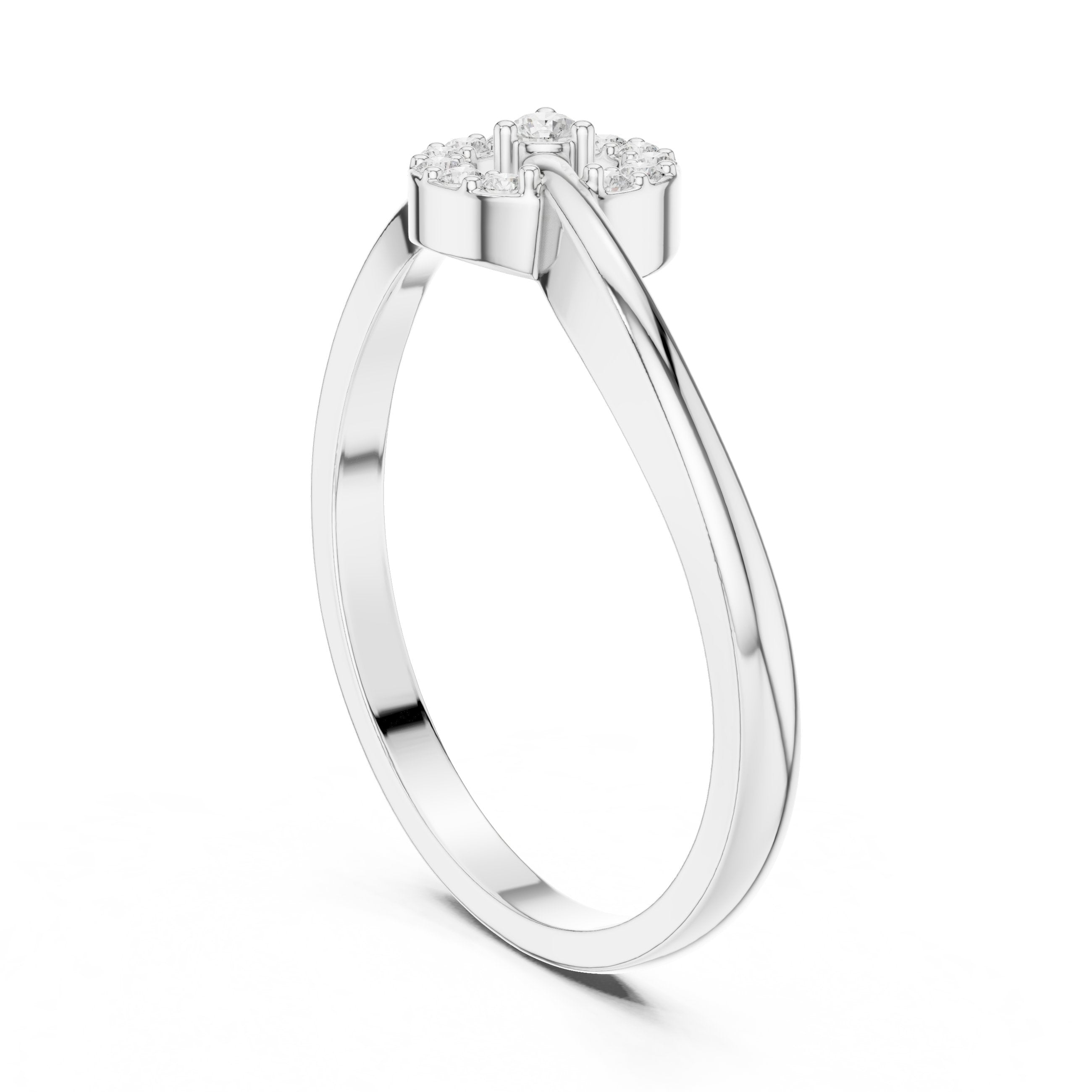 Harmonious Bezel Set Diamond Engagement Ring in White Gold - VYKA Diamonds