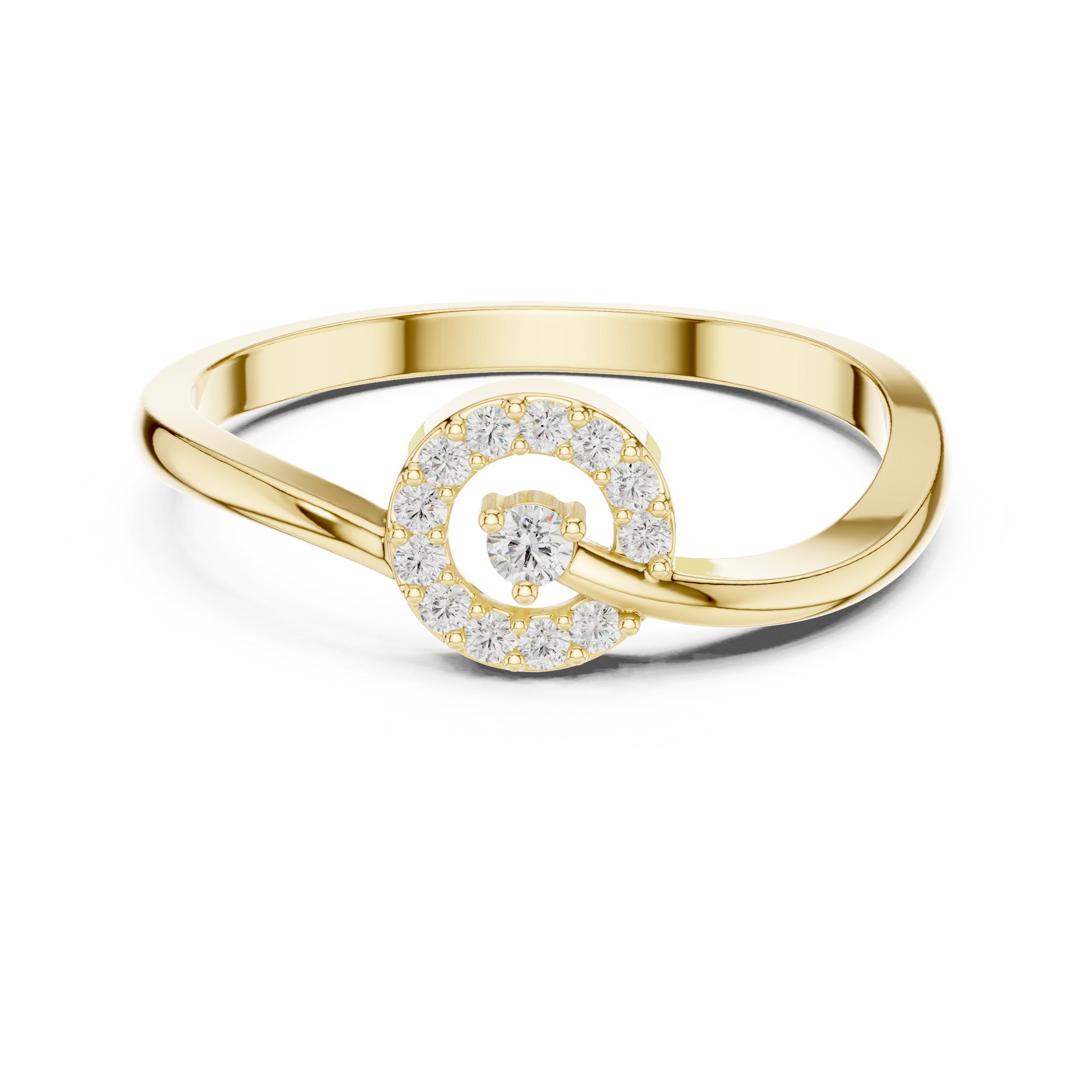 Harmonious Bezel Set Diamond Engagement Ring in Yellow Gold - VYKA Diamonds